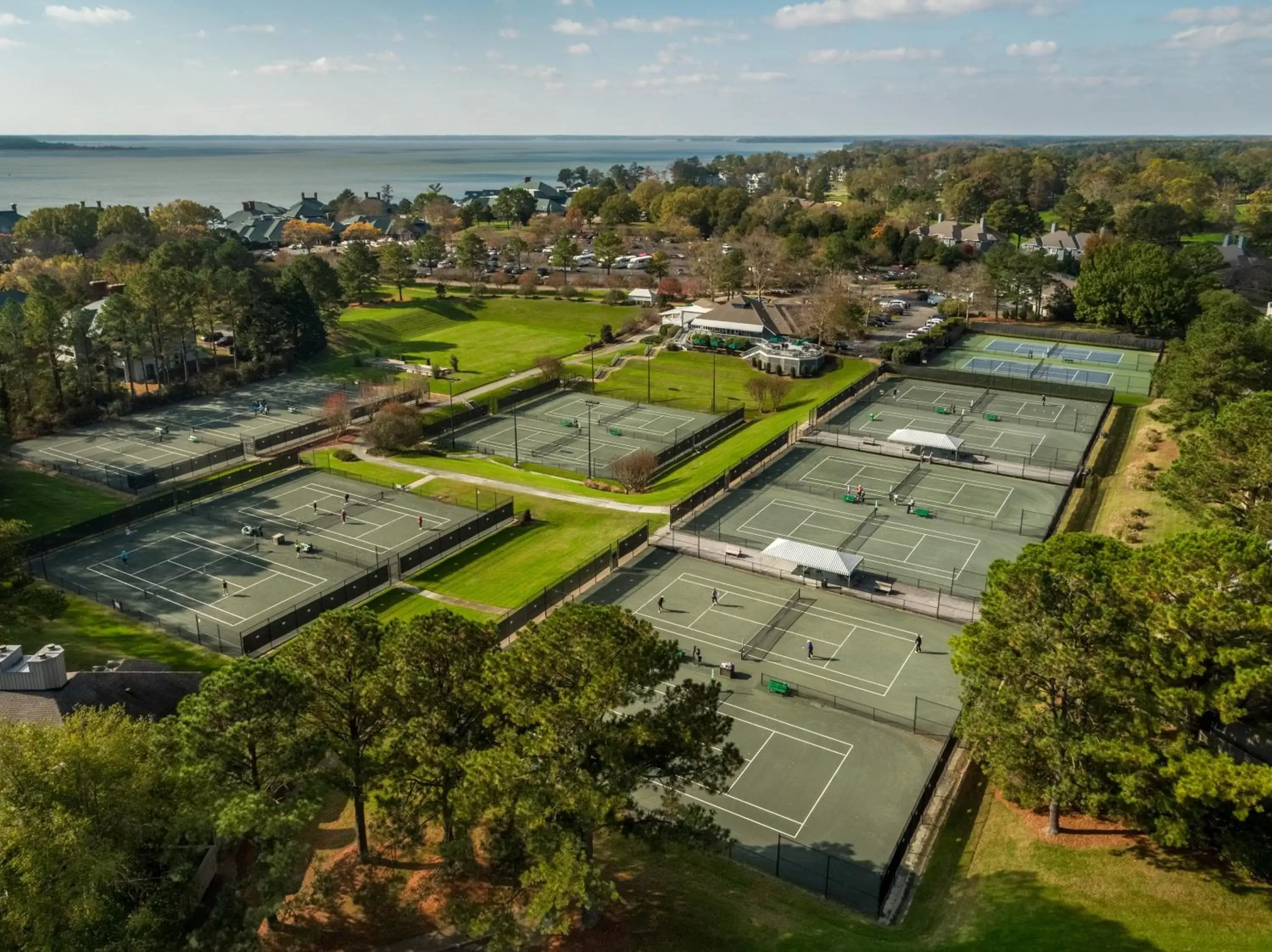 Tennis court, Bird's-eye View in Kingsmill Resort