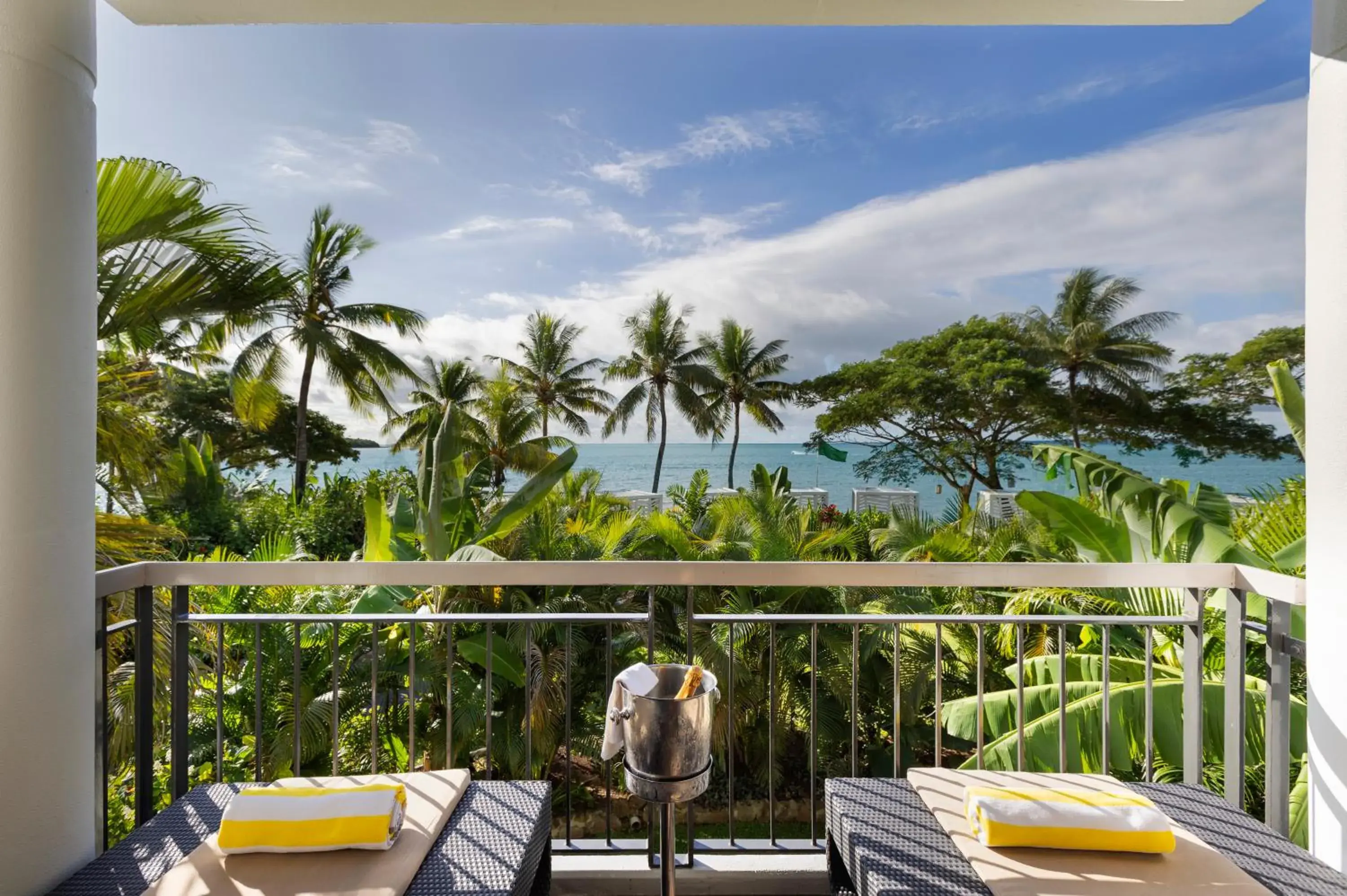 View (from property/room), Balcony/Terrace in Sofitel Fiji Resort & Spa
