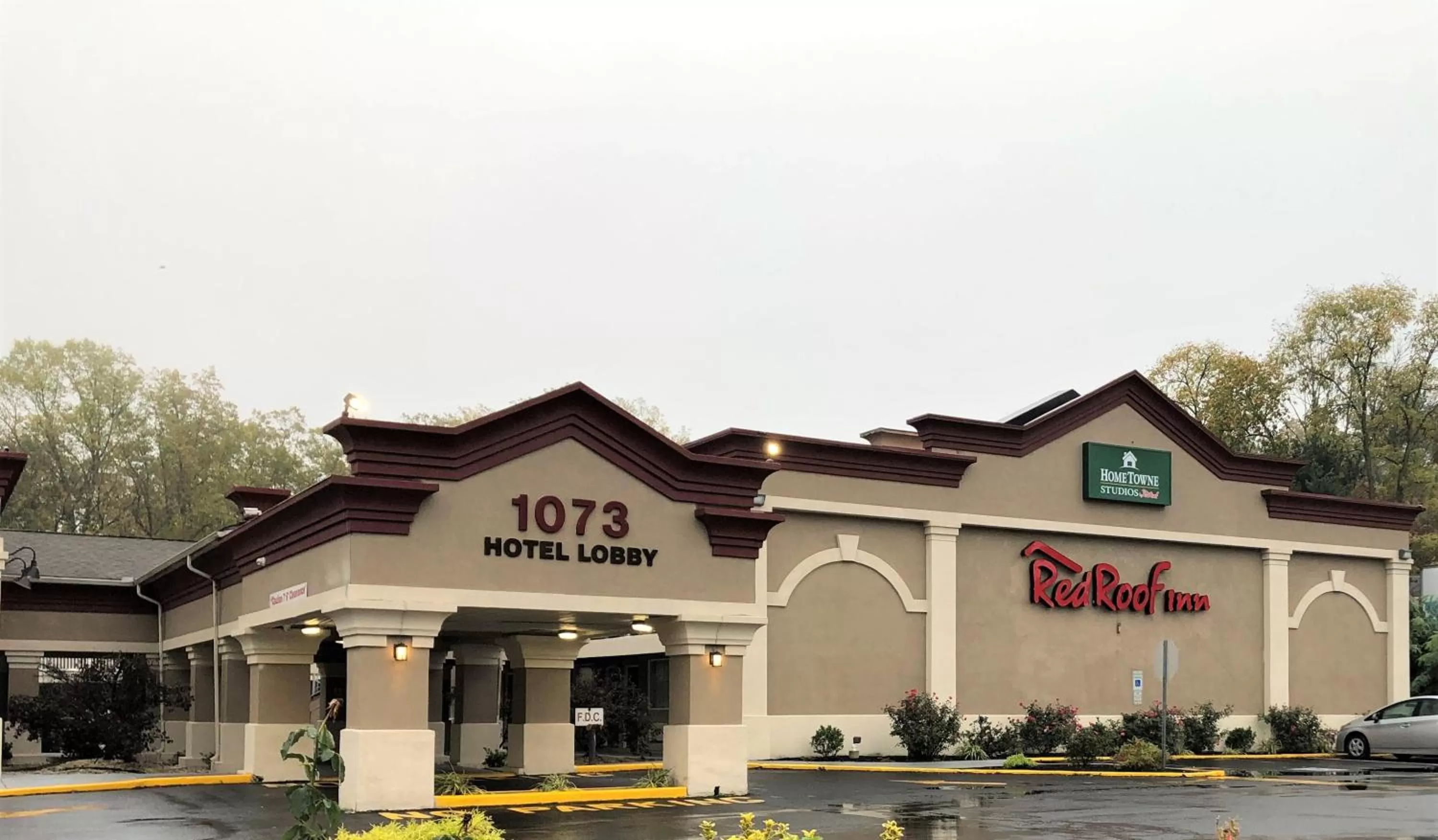 Property building in HomeTowne Studios by Red Roof Bordentown - McGuire AFB