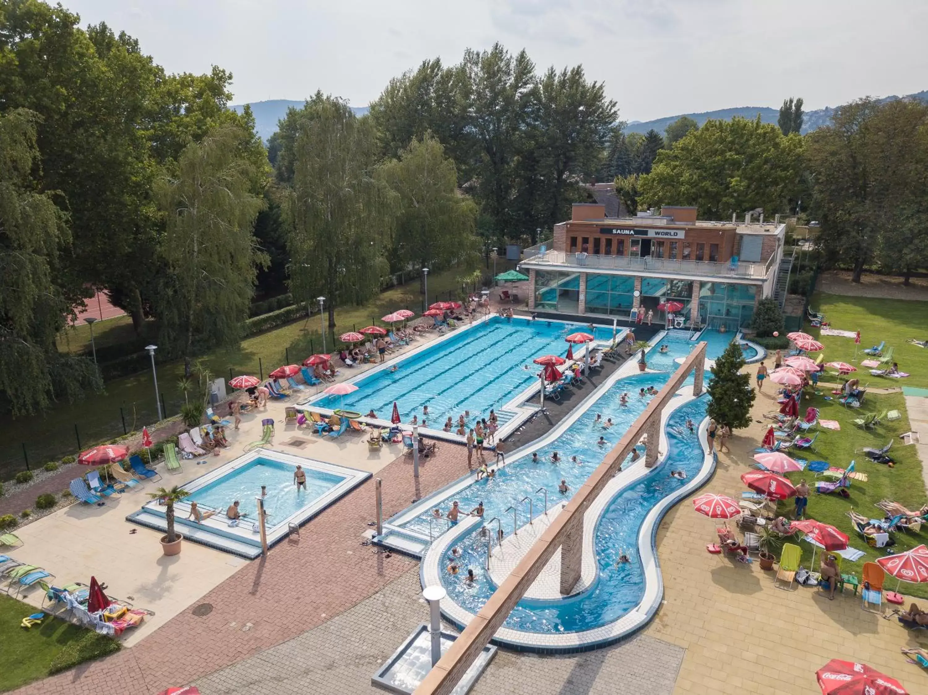 Swimming pool, Pool View in Holiday Beach Budapest Wellness Hotel with Sauna Park