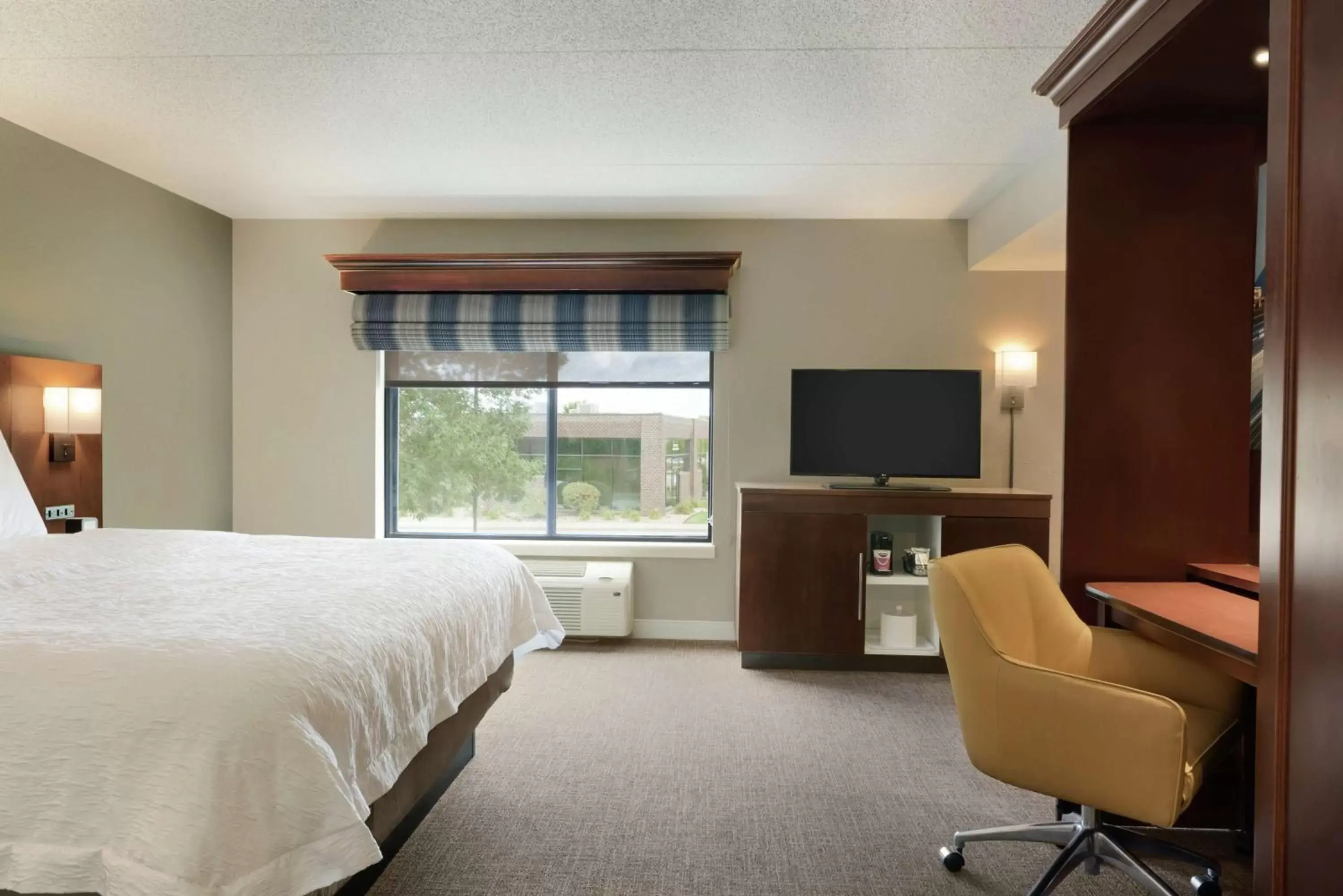 Bedroom, TV/Entertainment Center in Hampton Inn West Des Moines Lake Drive