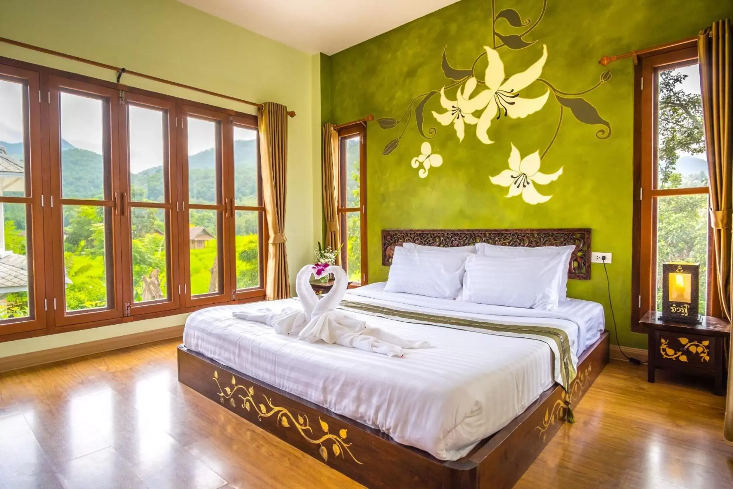 Bed in Pai Vieng Fah Resort