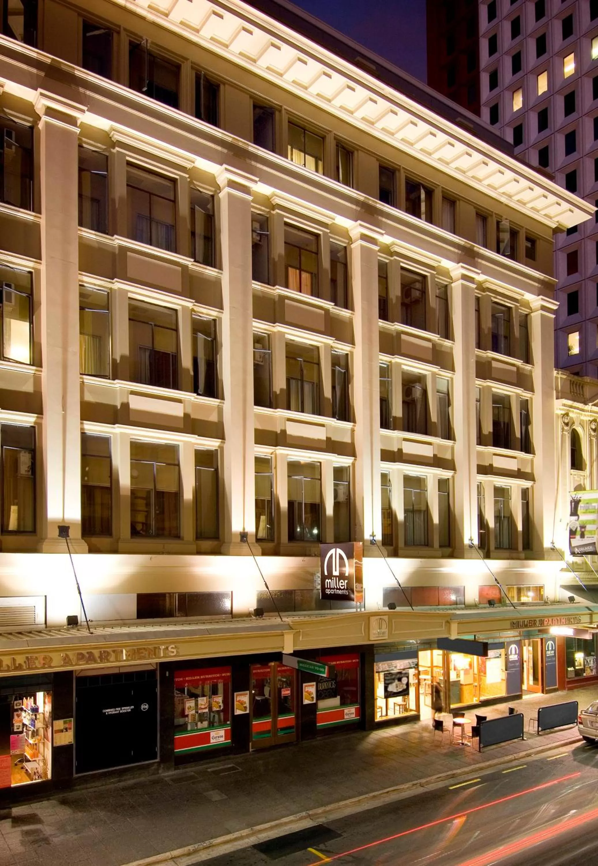 Facade/entrance in Miller Apartments