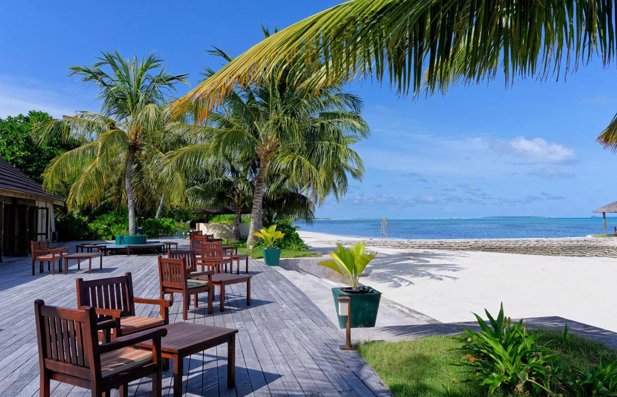 Patio in Canareef Resort Maldives