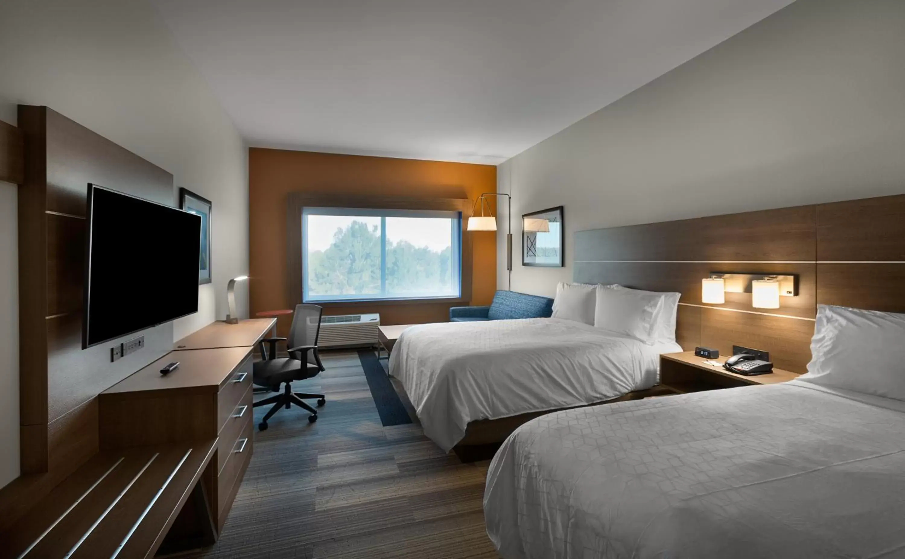Bed, TV/Entertainment Center in Holiday Inn Express & Suites - Fayetteville South, an IHG Hotel