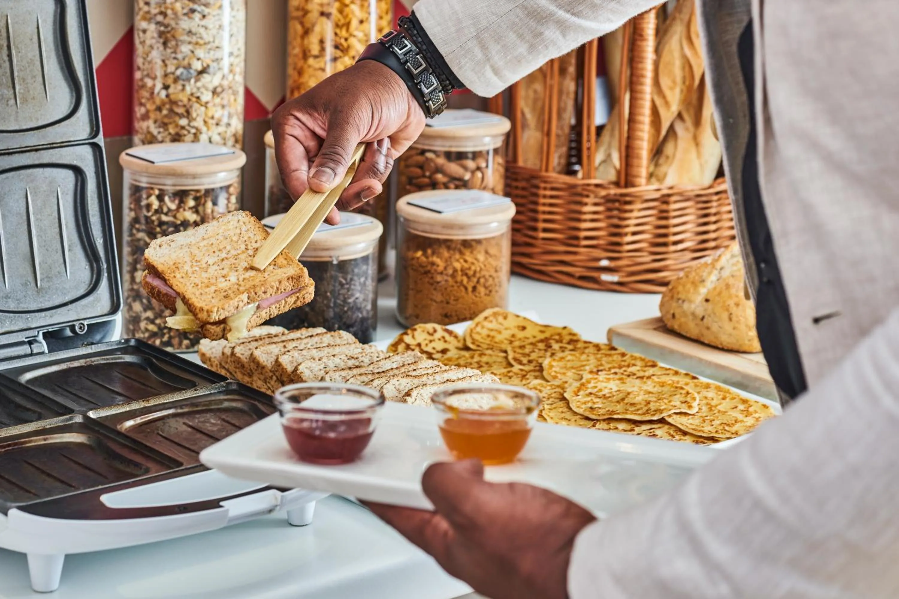 Buffet breakfast in ibis Styles Paris Alesia Montparnasse