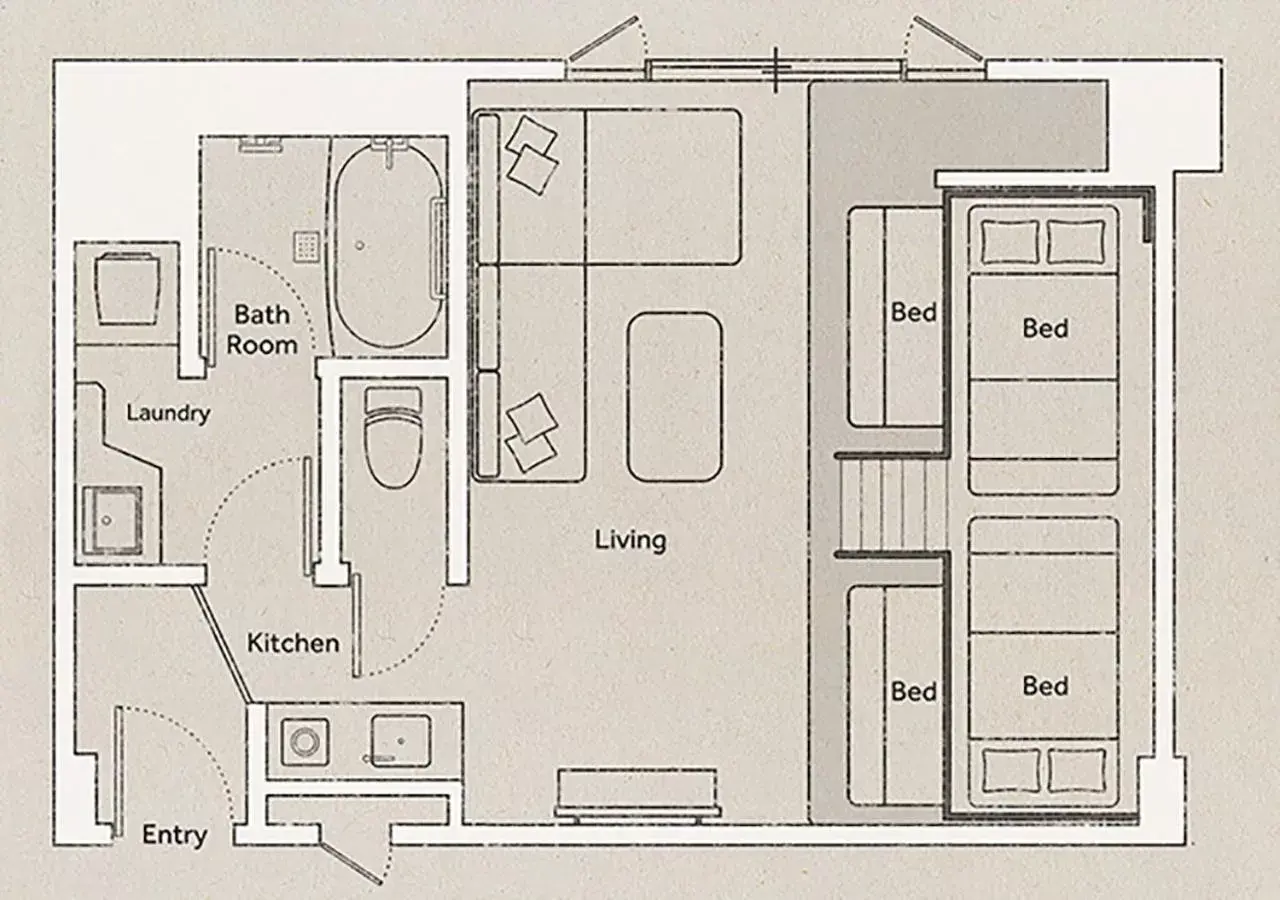 Photo of the whole room, Floor Plan in FAV HOTEL HIDATAKAYAMA West