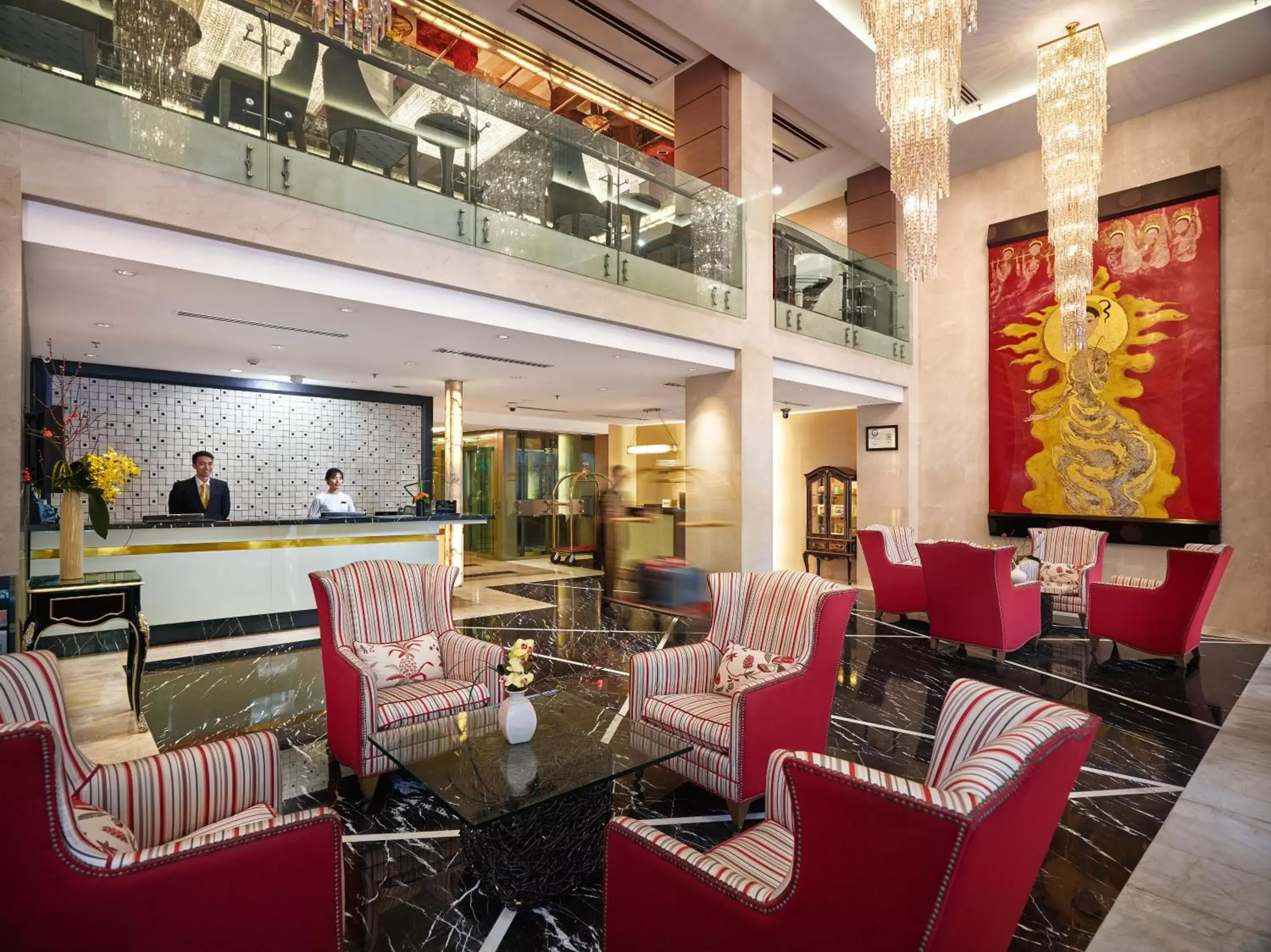 Lobby or reception, Lounge/Bar in Silk Path Hanoi Hotel