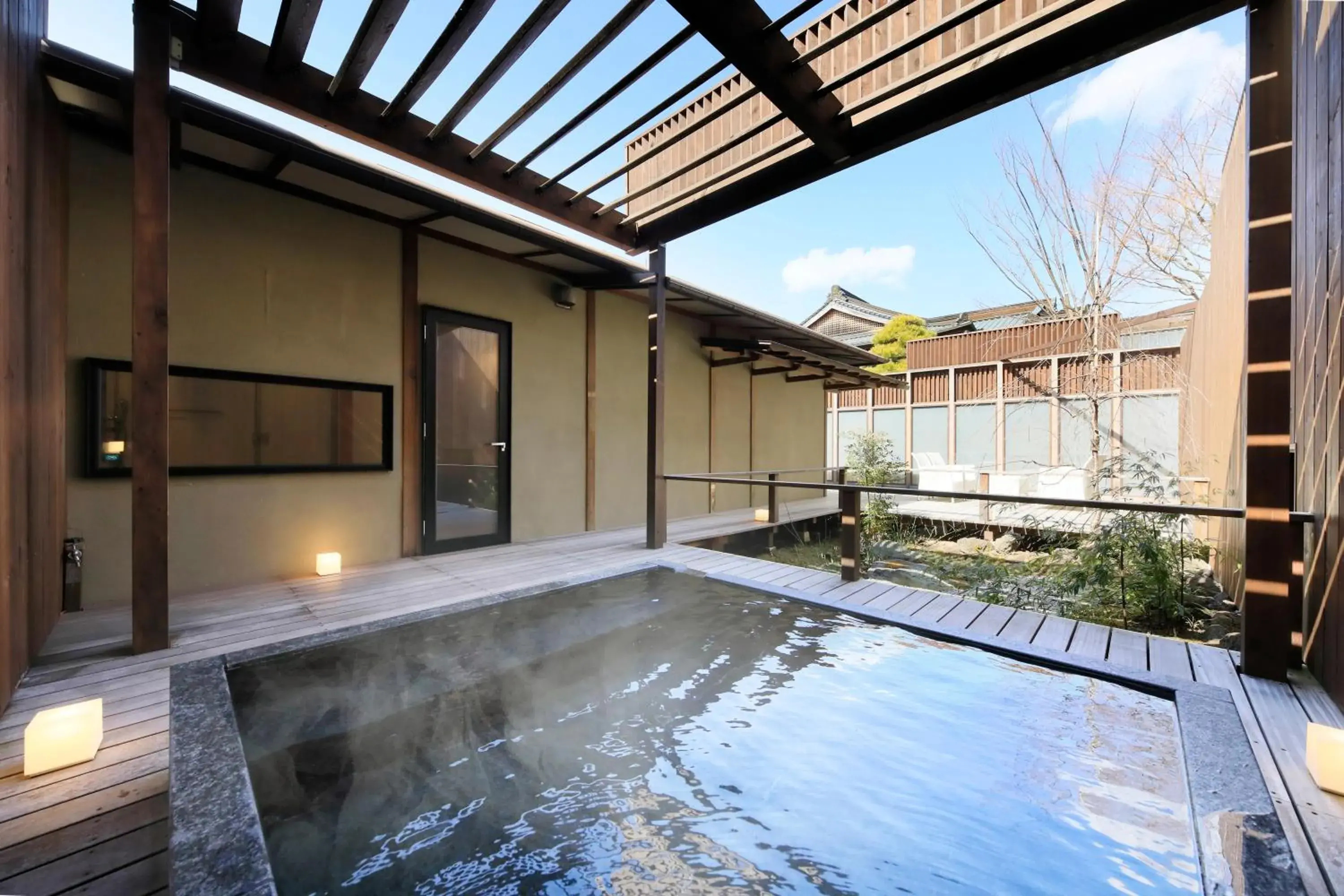 Open Air Bath, Swimming Pool in Fuji Onsenji Yumedono