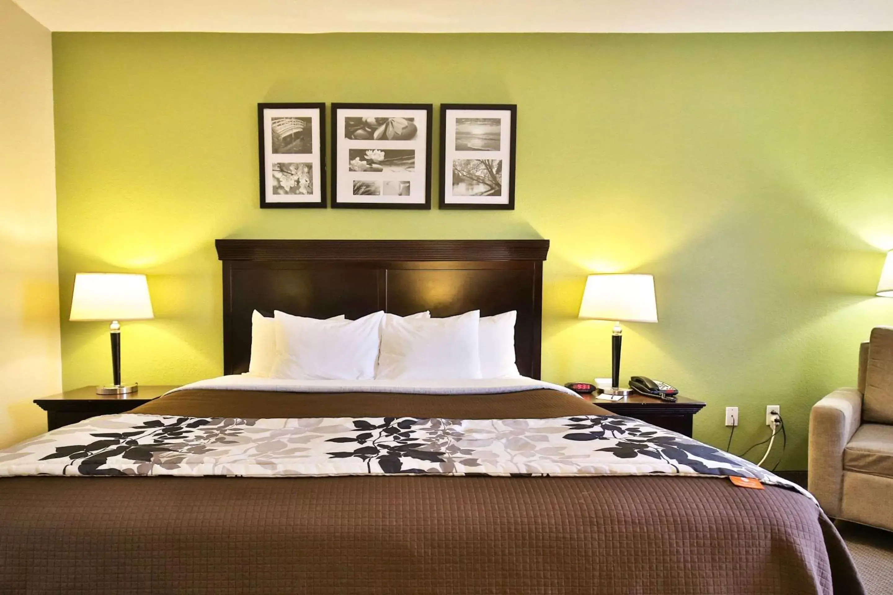 Photo of the whole room, Bed in Sleep Inn & Suites University
