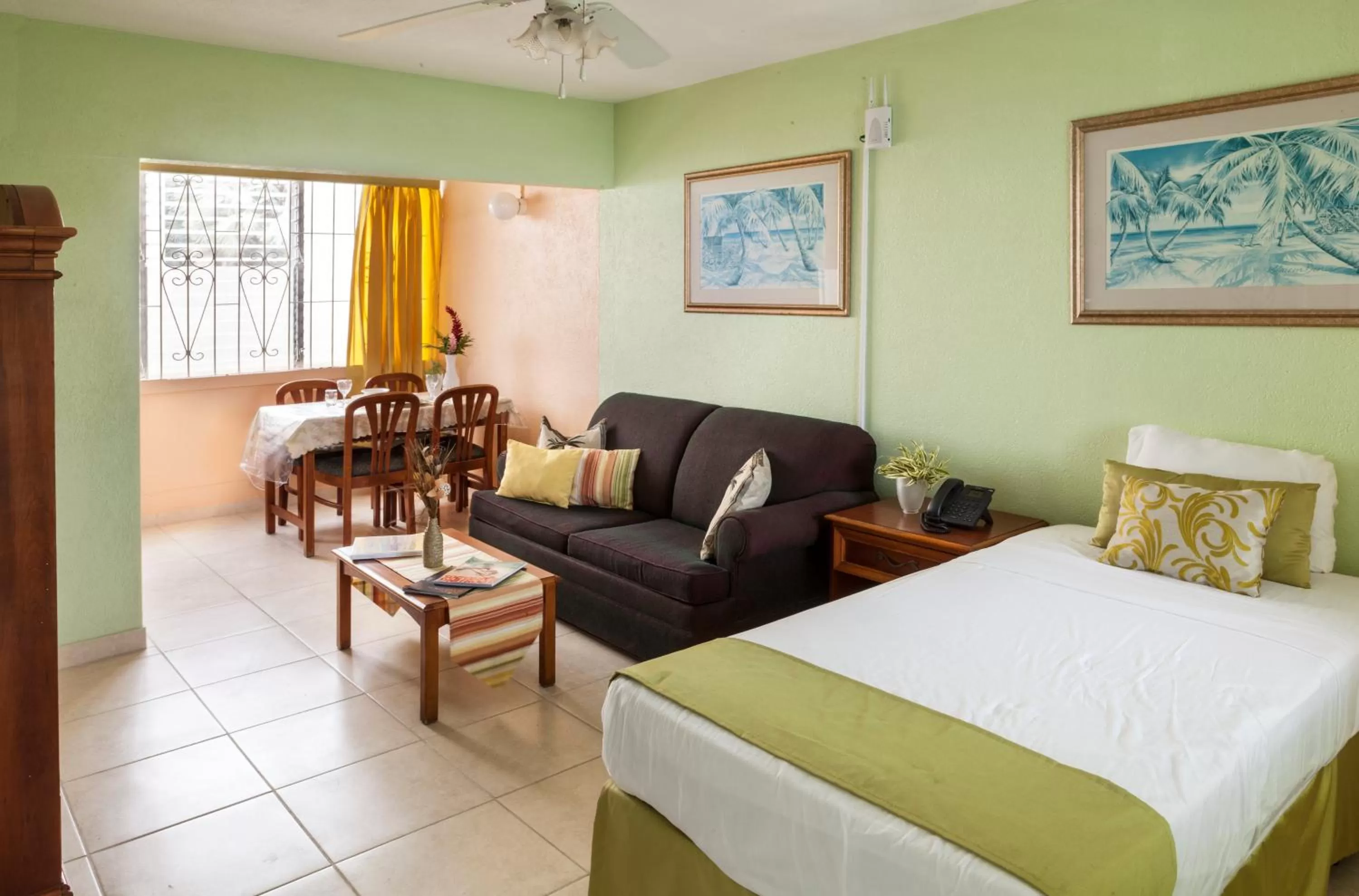 Bed in Palm Garden Hotel Barbados