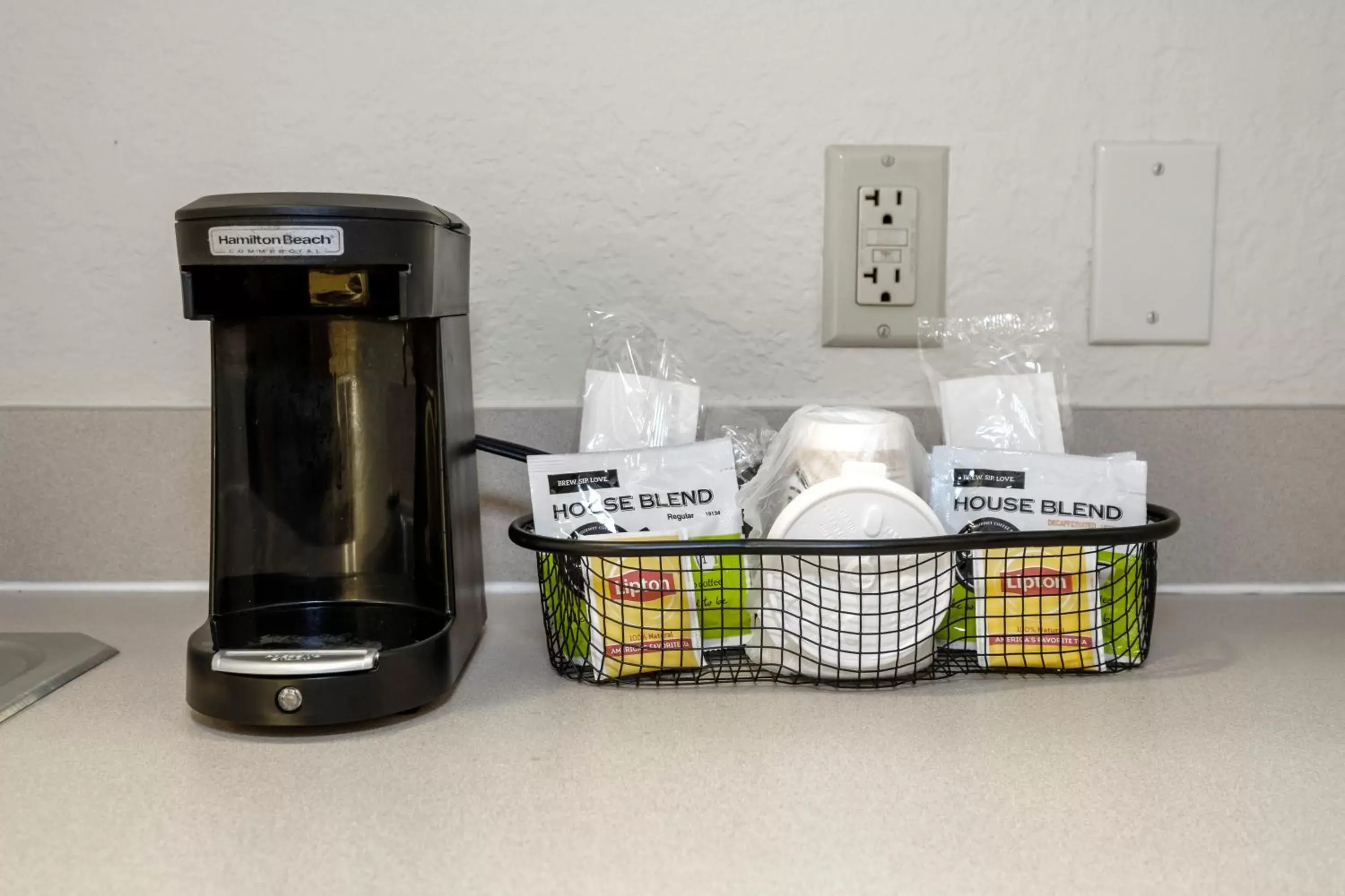 Photo of the whole room, Coffee/Tea Facilities in Red Roof Inn PLUS + Gainesville