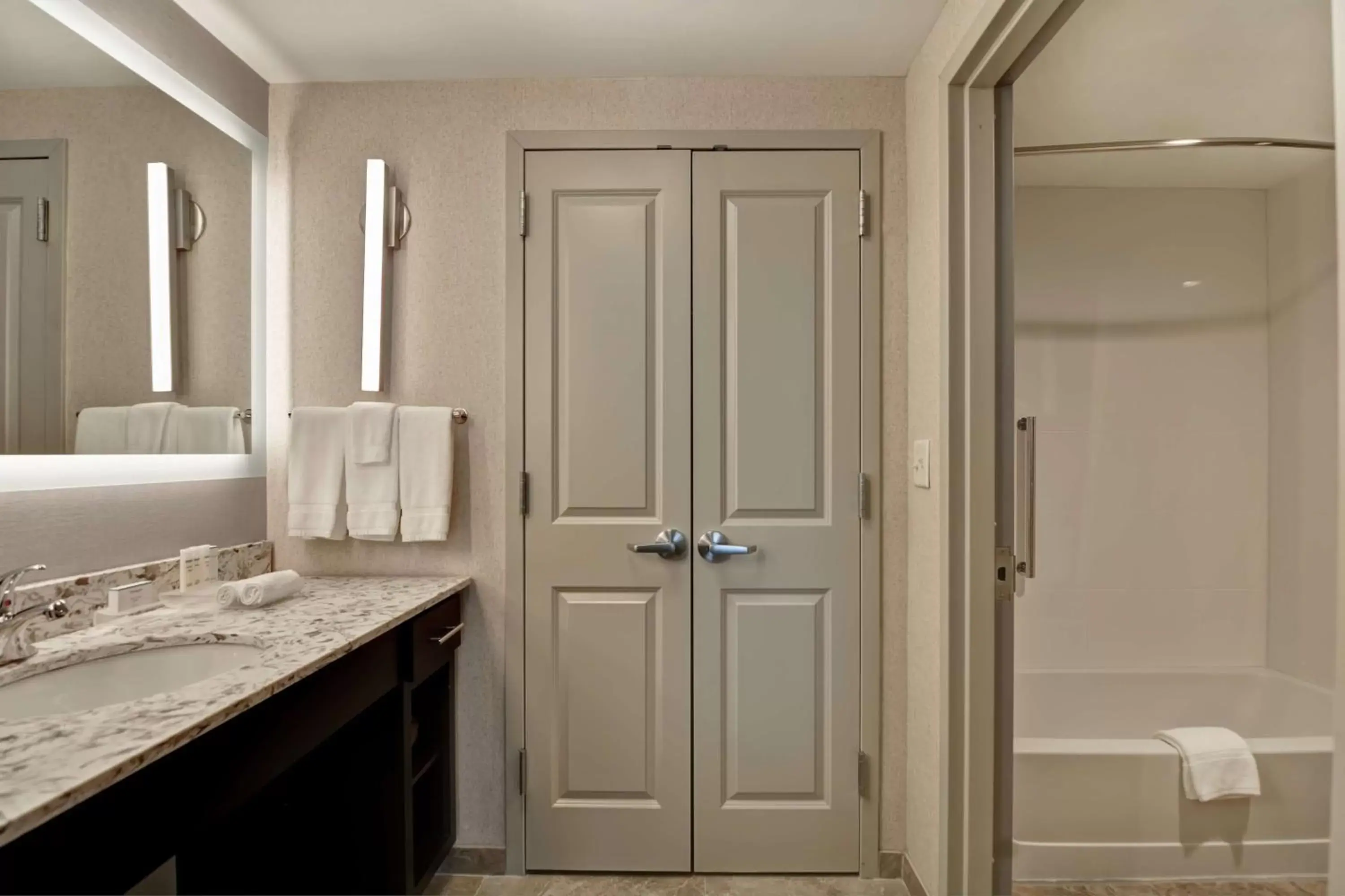 Bathroom in Homewood Suites By Hilton Poughkeepsie Bathroom in Homewood Suites By Hilton Poughkeepsie