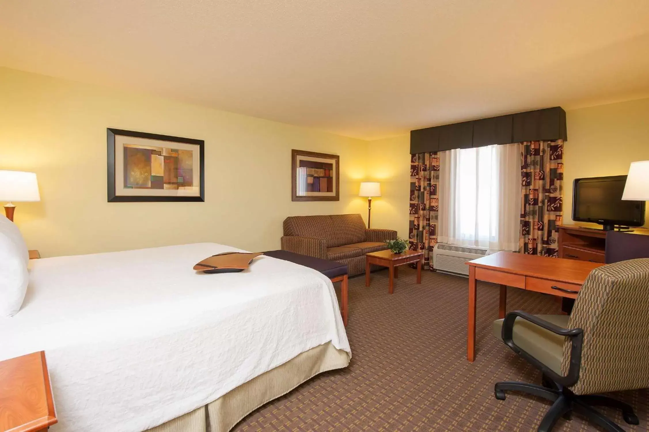 Bed, TV/Entertainment Center in Hampton Inn Macomb