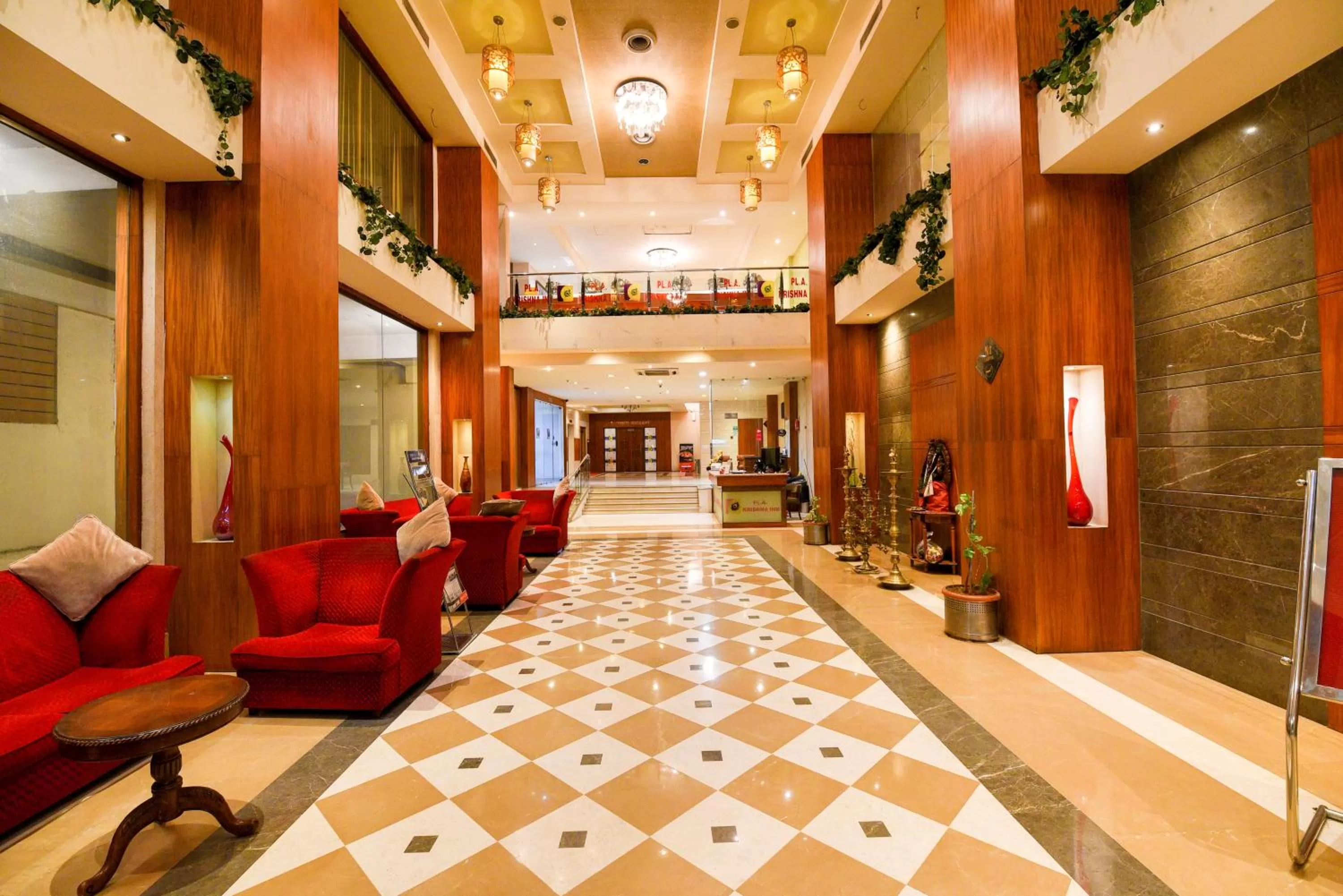Lobby or reception in PLA Krishna Inn