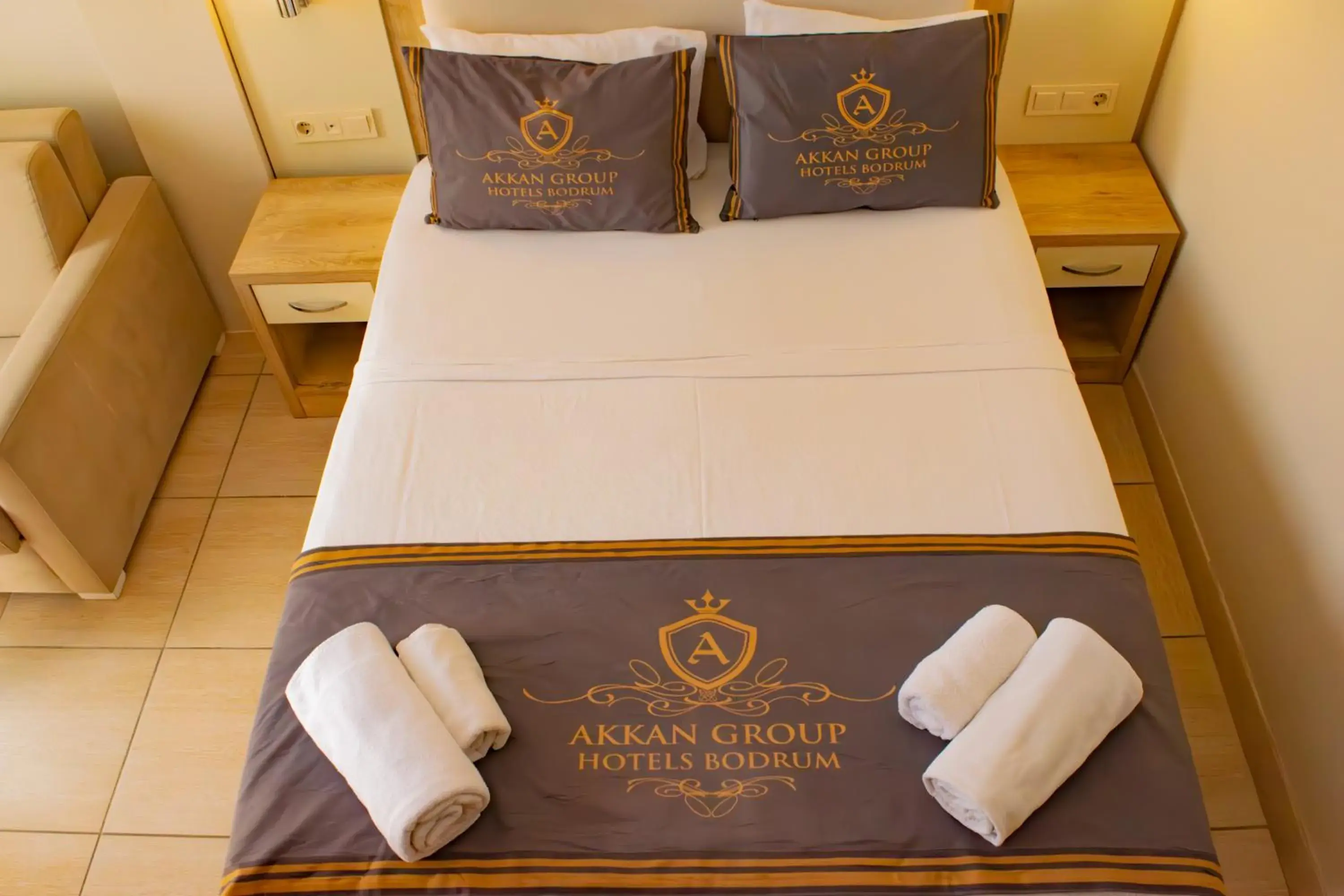 Bed in Akkan Beach Hotel