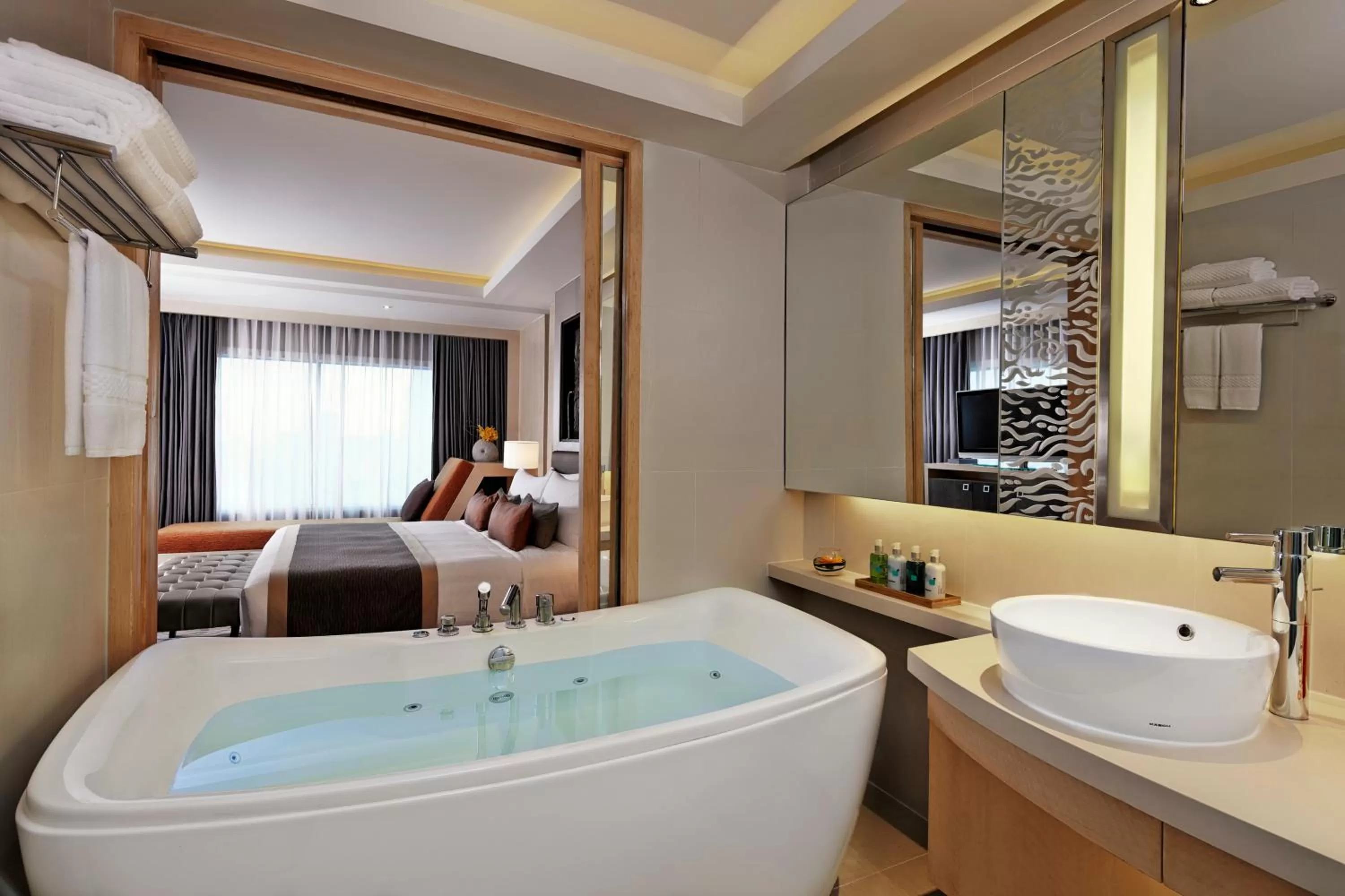 Bathroom, Bed in Amari Bangkok