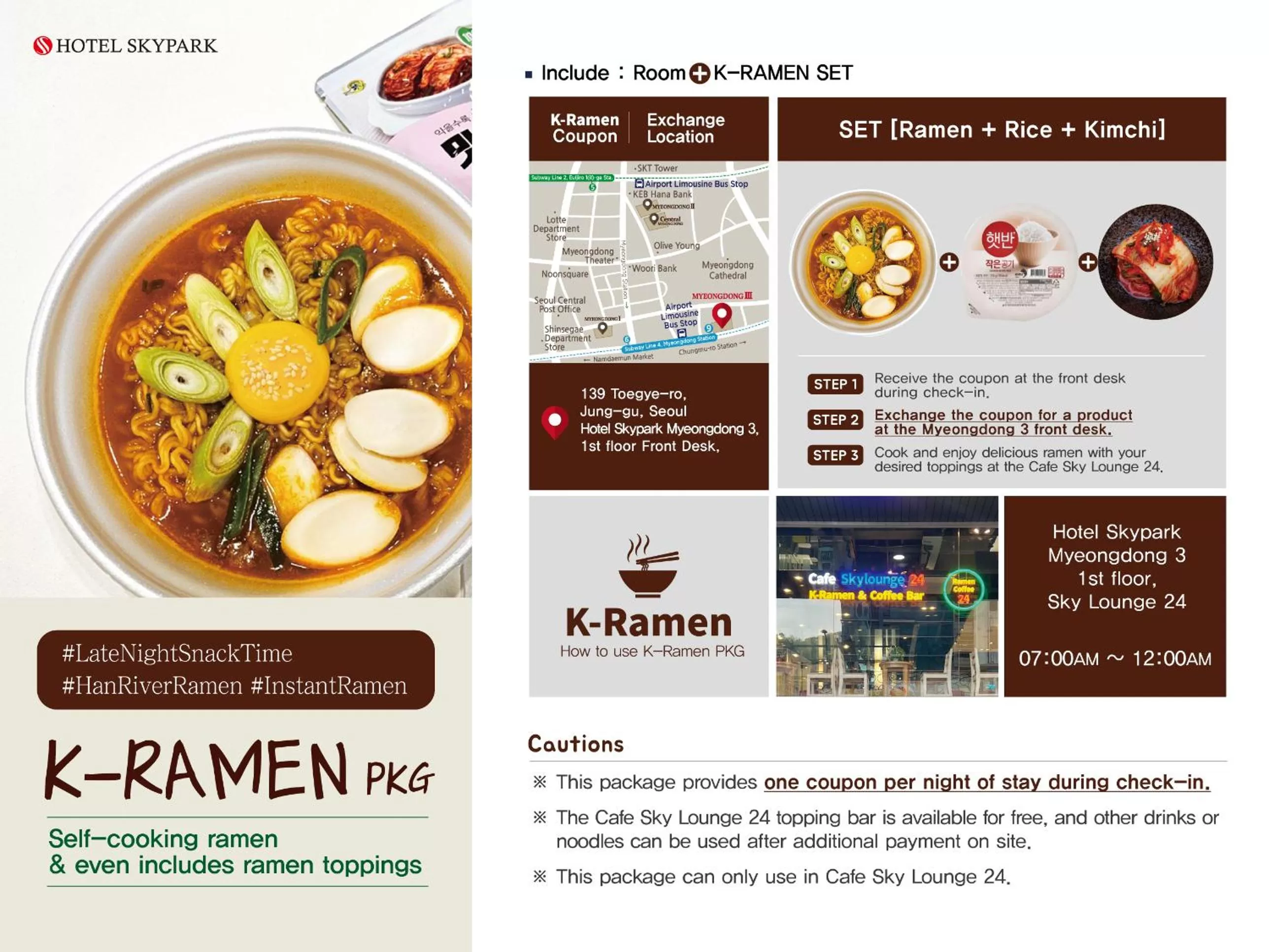 [K-Ramen PKG] Standard Twin Room with a set of K-Ramen in Hotel Skypark Myeongdong 3
