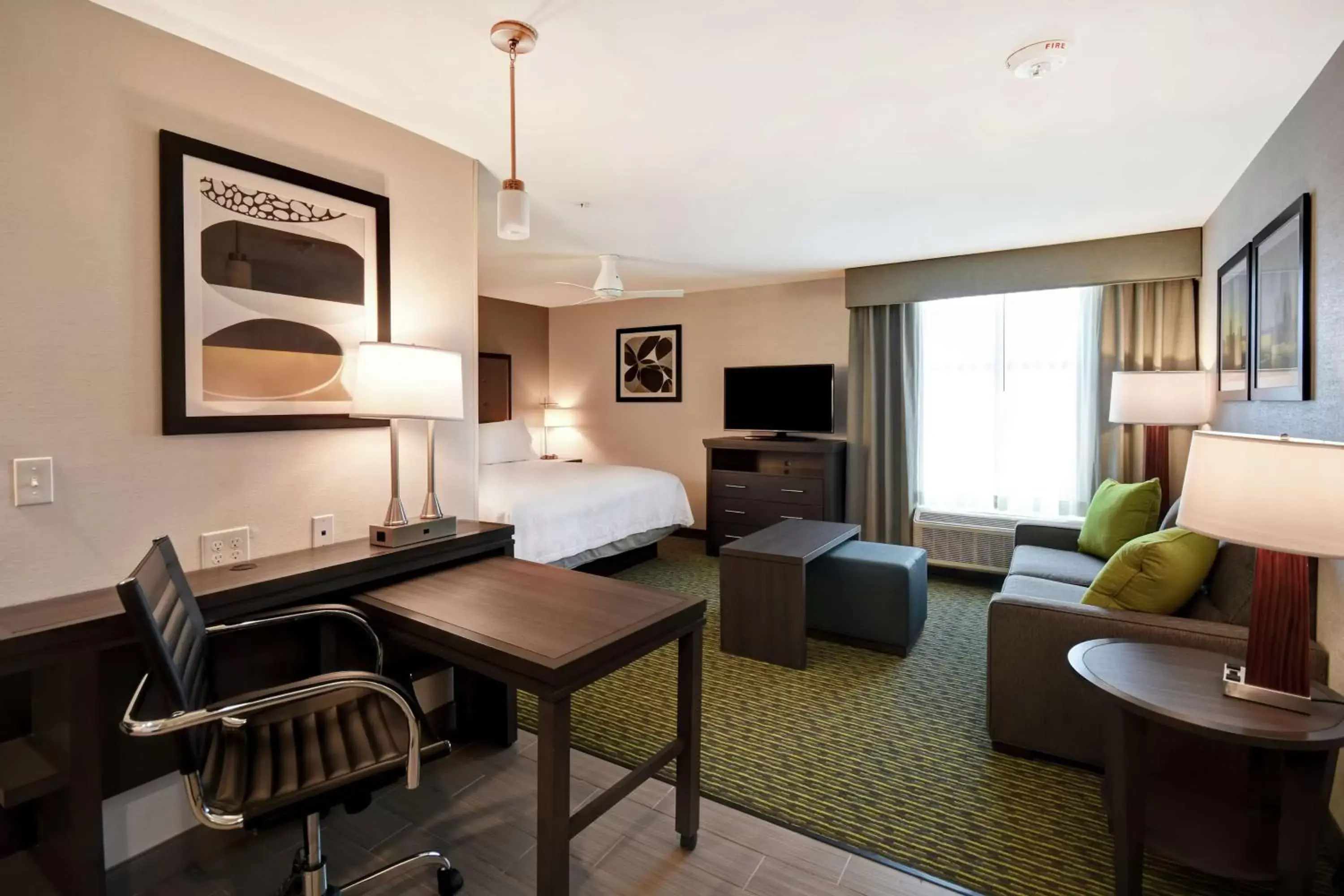 Bed, Seating Area in Homewood Suites by Hilton Novi Detroit