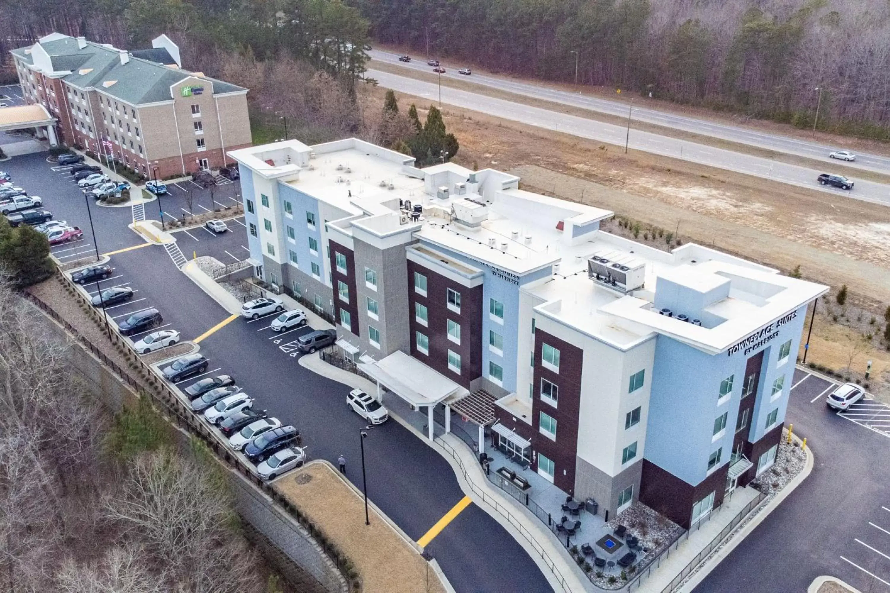 Property building, Bird's-eye View in TownePlace Suites by Marriott Raleigh - University Area