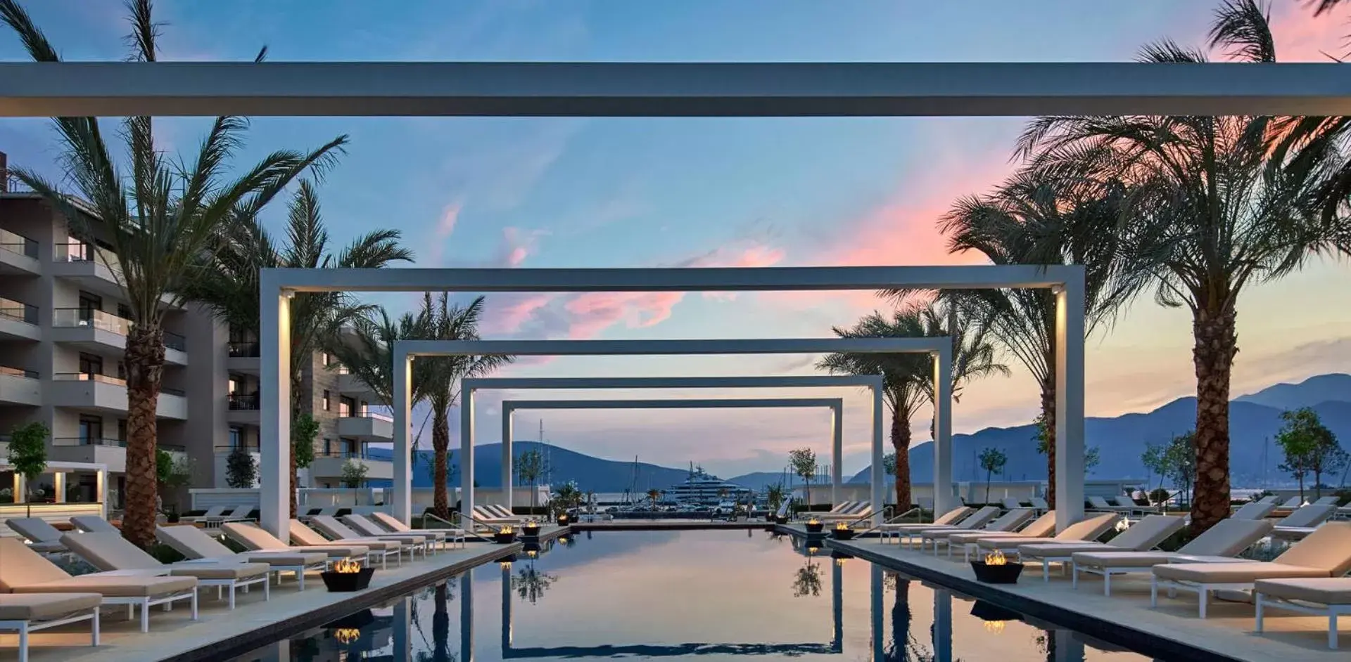 Swimming pool in Regent Porto Montenegro Swimming pool in Regent Porto Montenegro