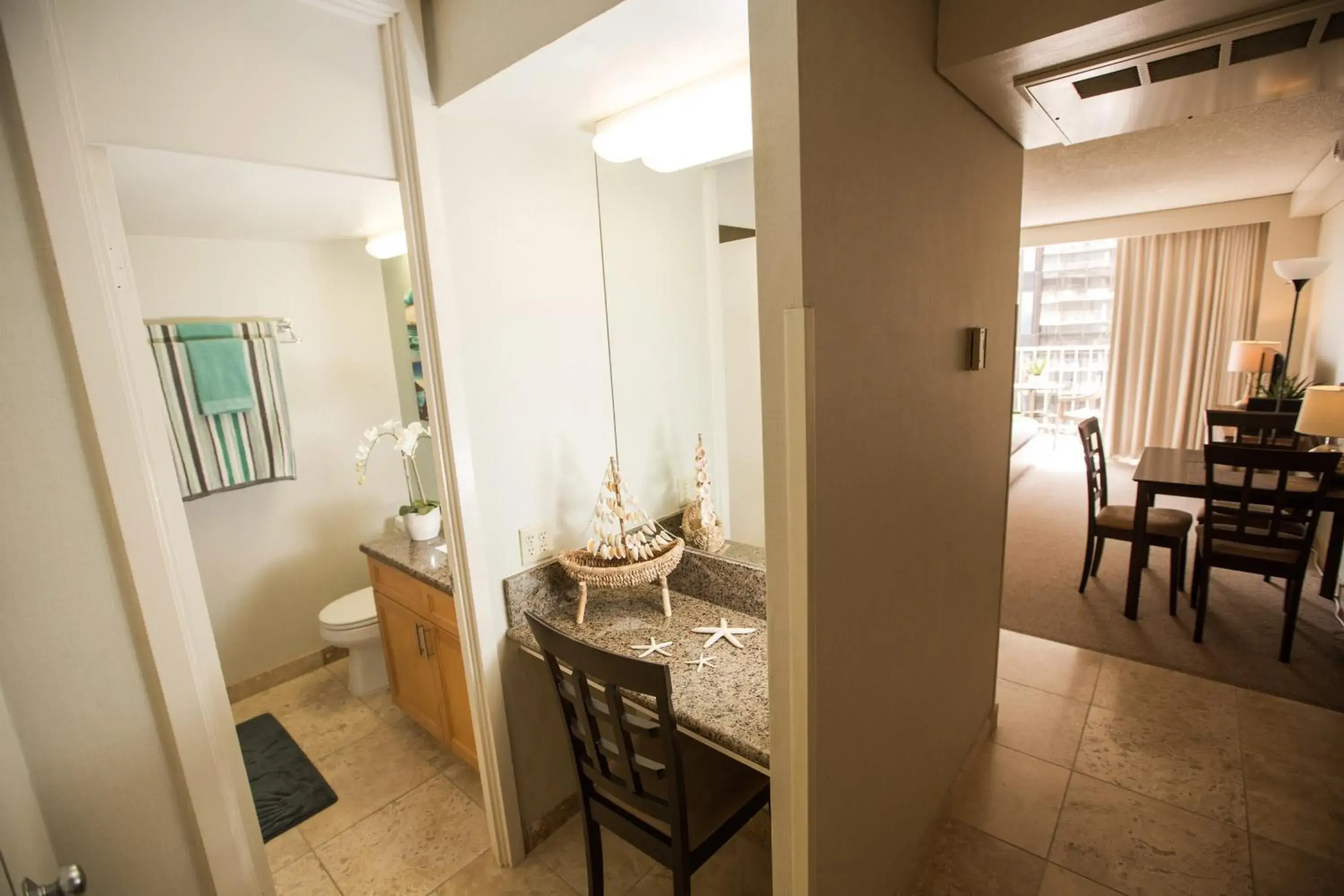 Bathroom in Tropical Studios at Marine Surf Waikiki - FREE PARKING - BEST LOCATION - FULL KITCHEN - SWIMMING POOL