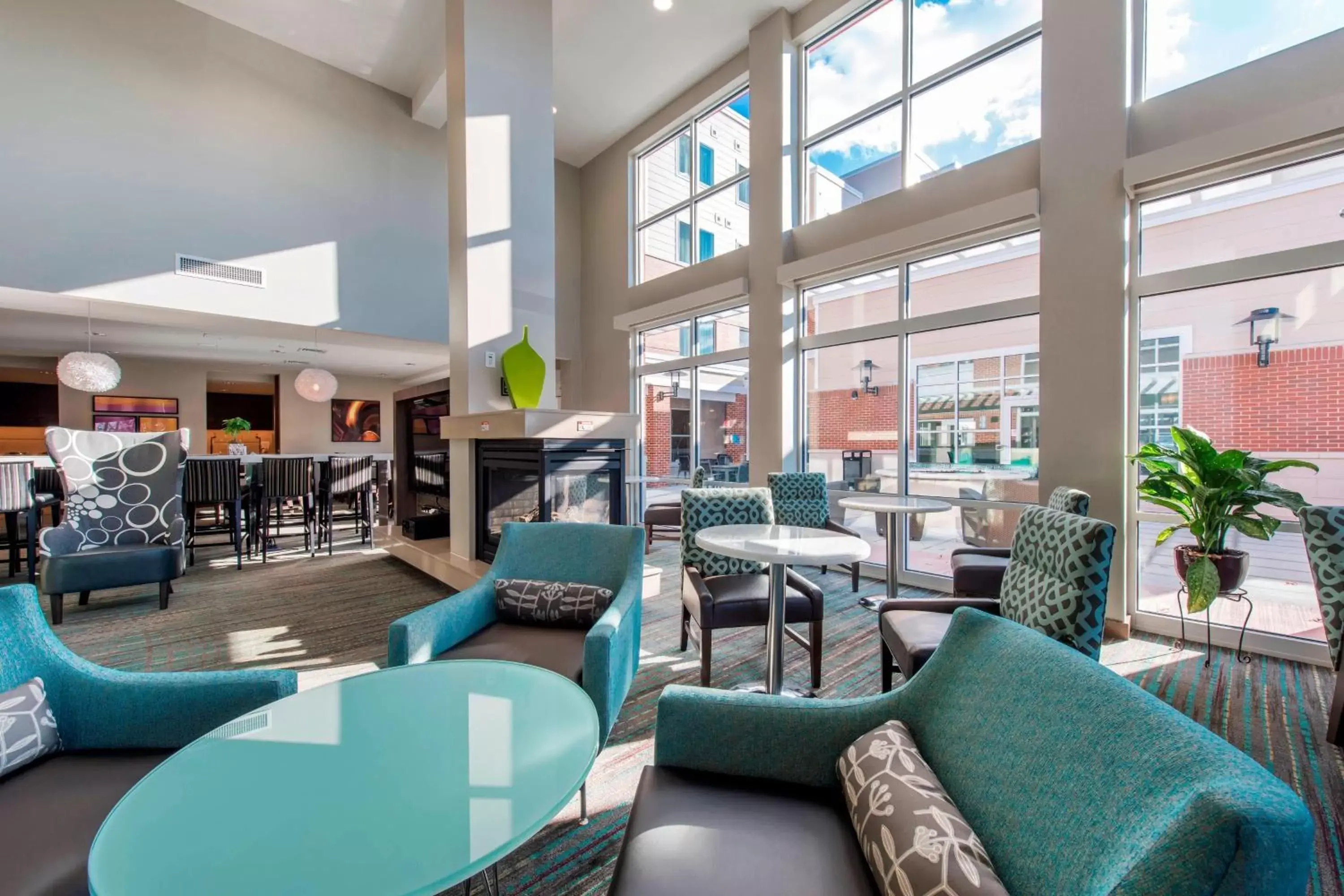 Lobby or reception, Lounge/Bar in Residence Inn by Marriott Nashua