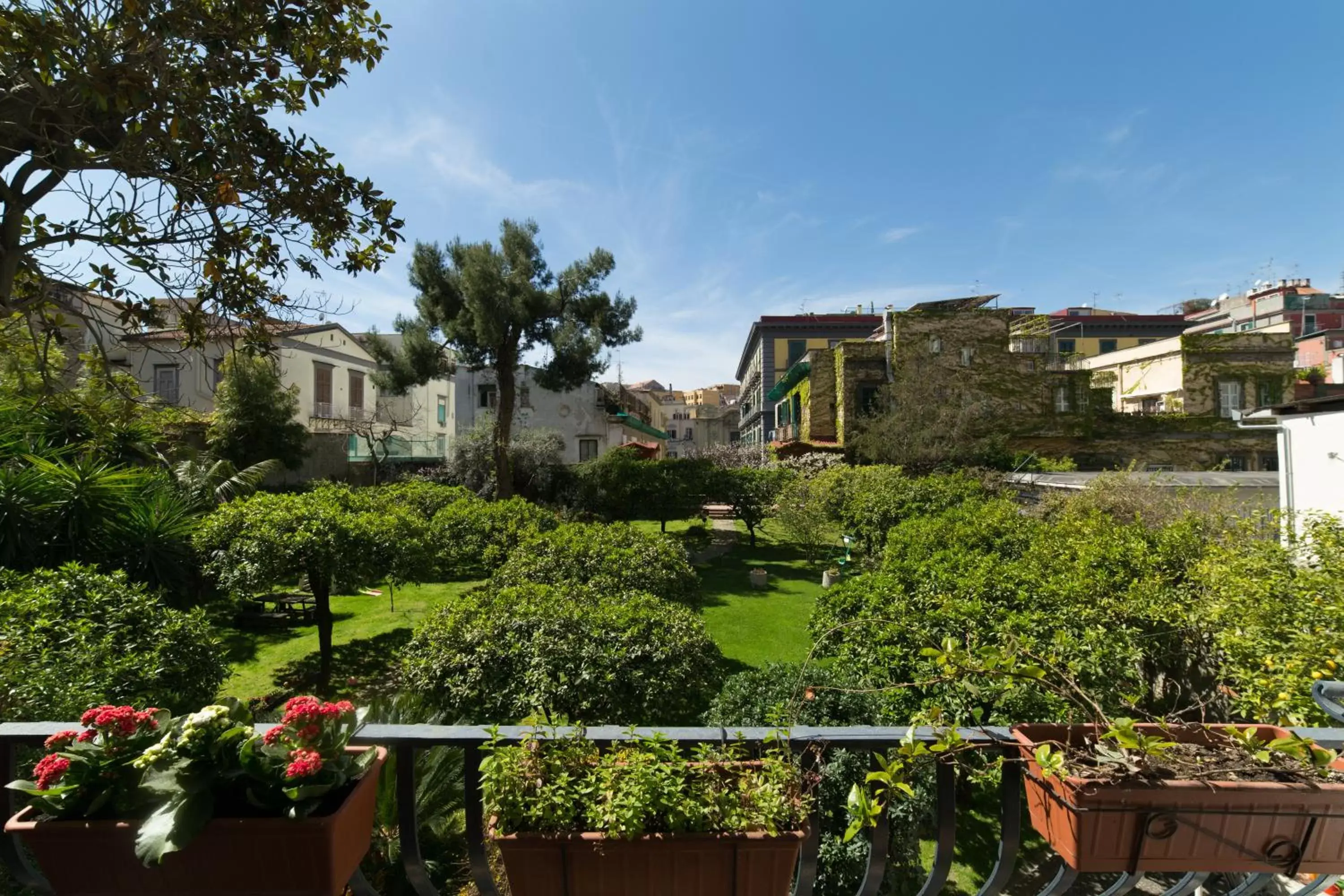 Garden view in The Bellini House by House In Naples