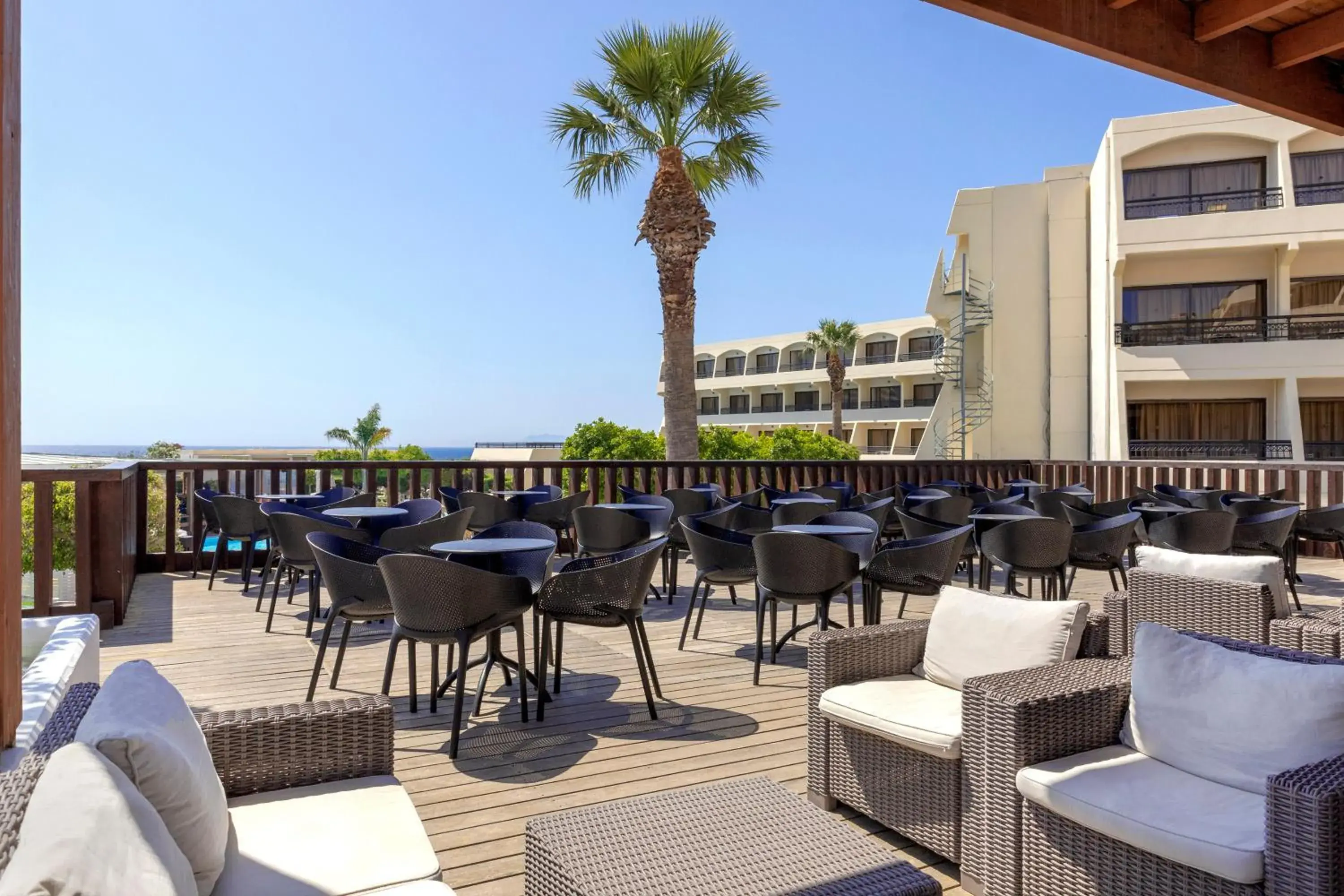 Balcony/Terrace, Restaurant/Places to Eat in Sol Cosmopolitan Rhodes