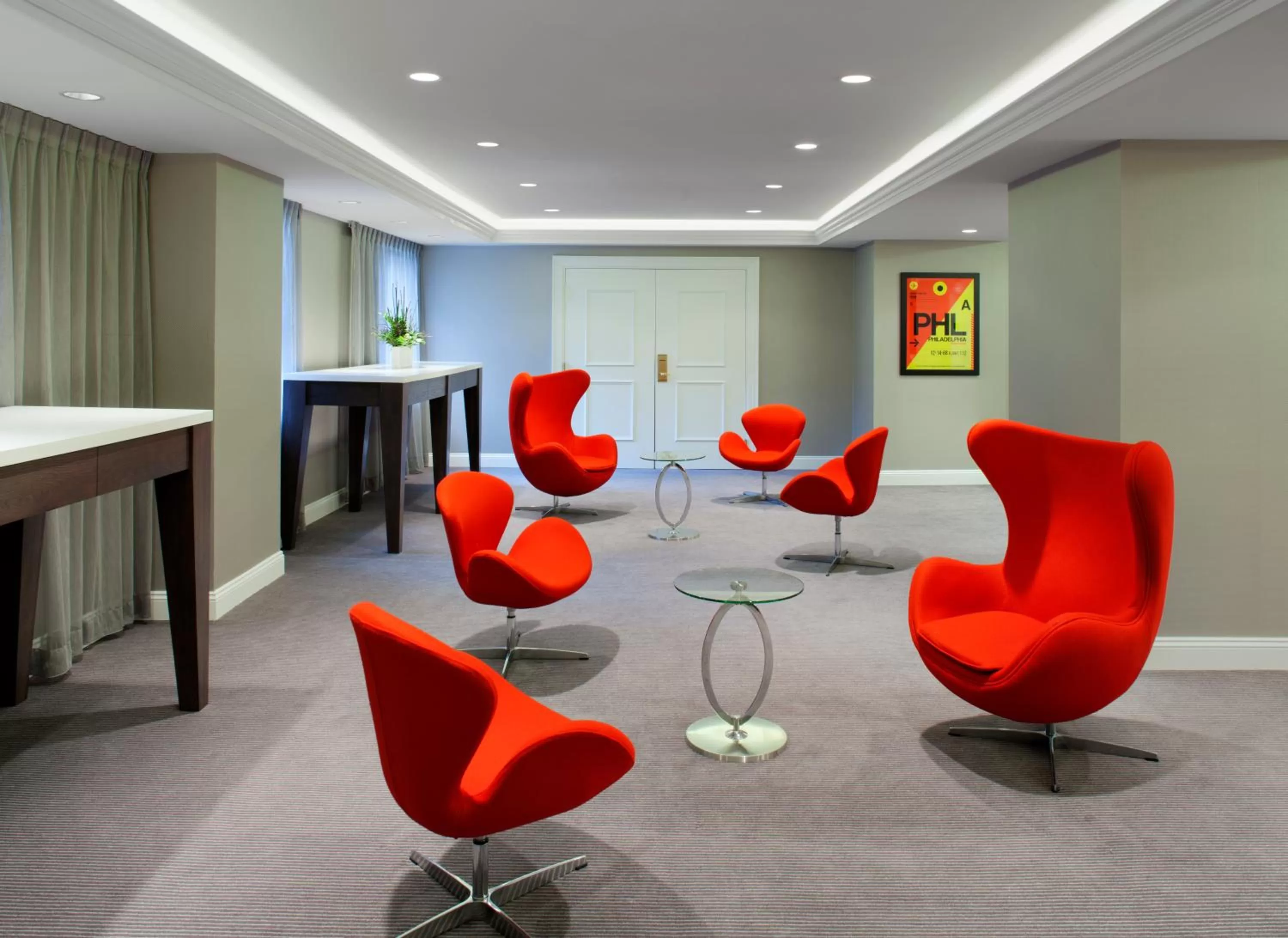 Communal lounge/ TV room in The Warwick Hotel Rittenhouse Square Philadelphia