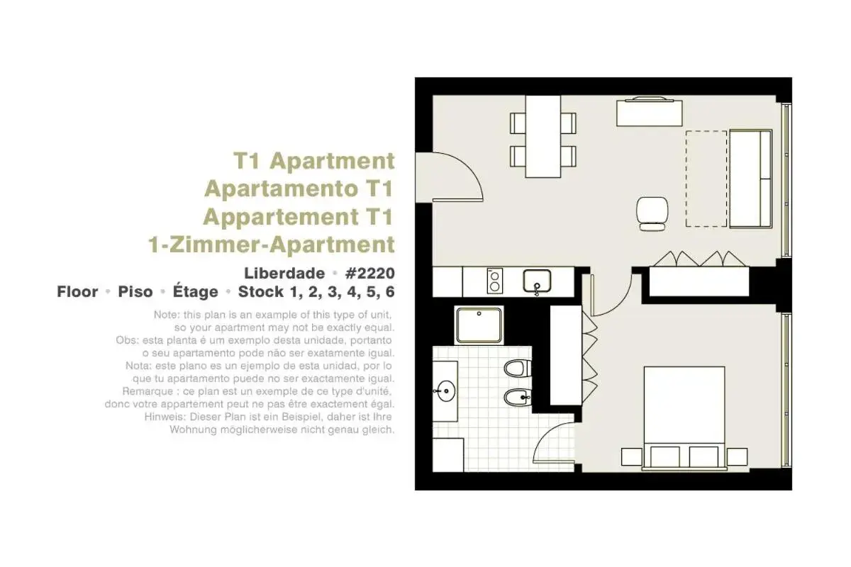 Floor Plan in Lisbon Serviced Apartments - Liberdade