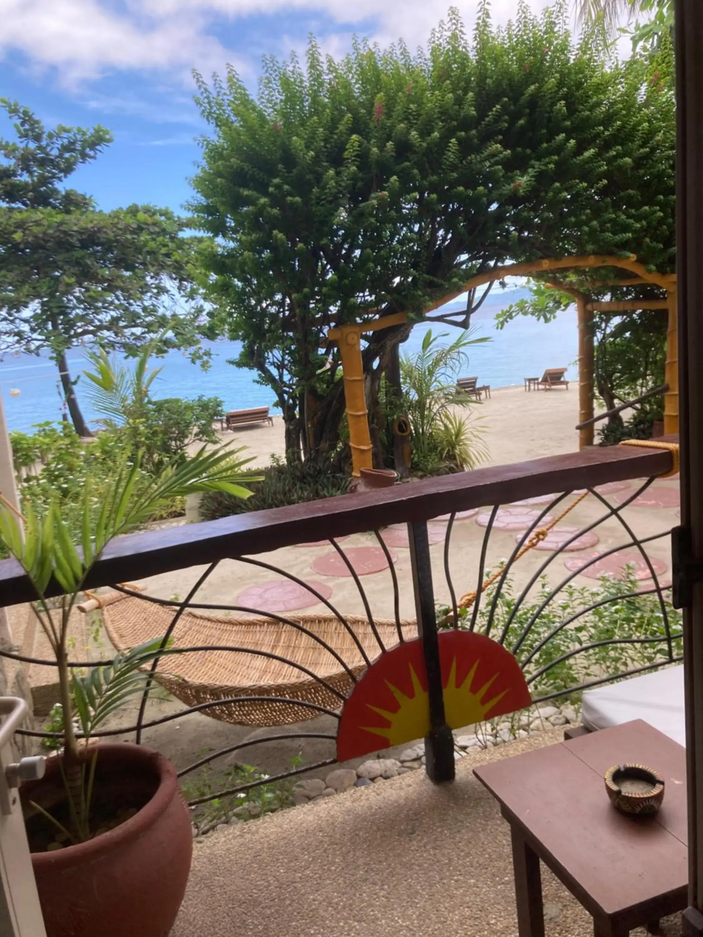 Balcony/Terrace, Pool View in Sunset At Aninuan Beach Resort