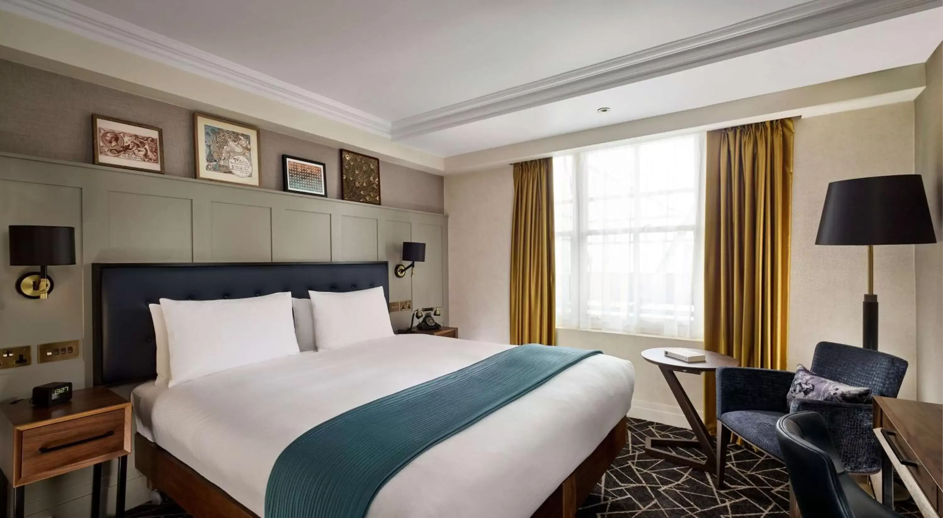 Bedroom, Bed in 100 Queen’s Gate Hotel London, Curio Collection by Hilton