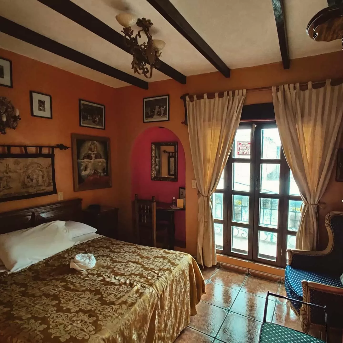 Bed in Hotel Boutique Casona Maya Mexicana