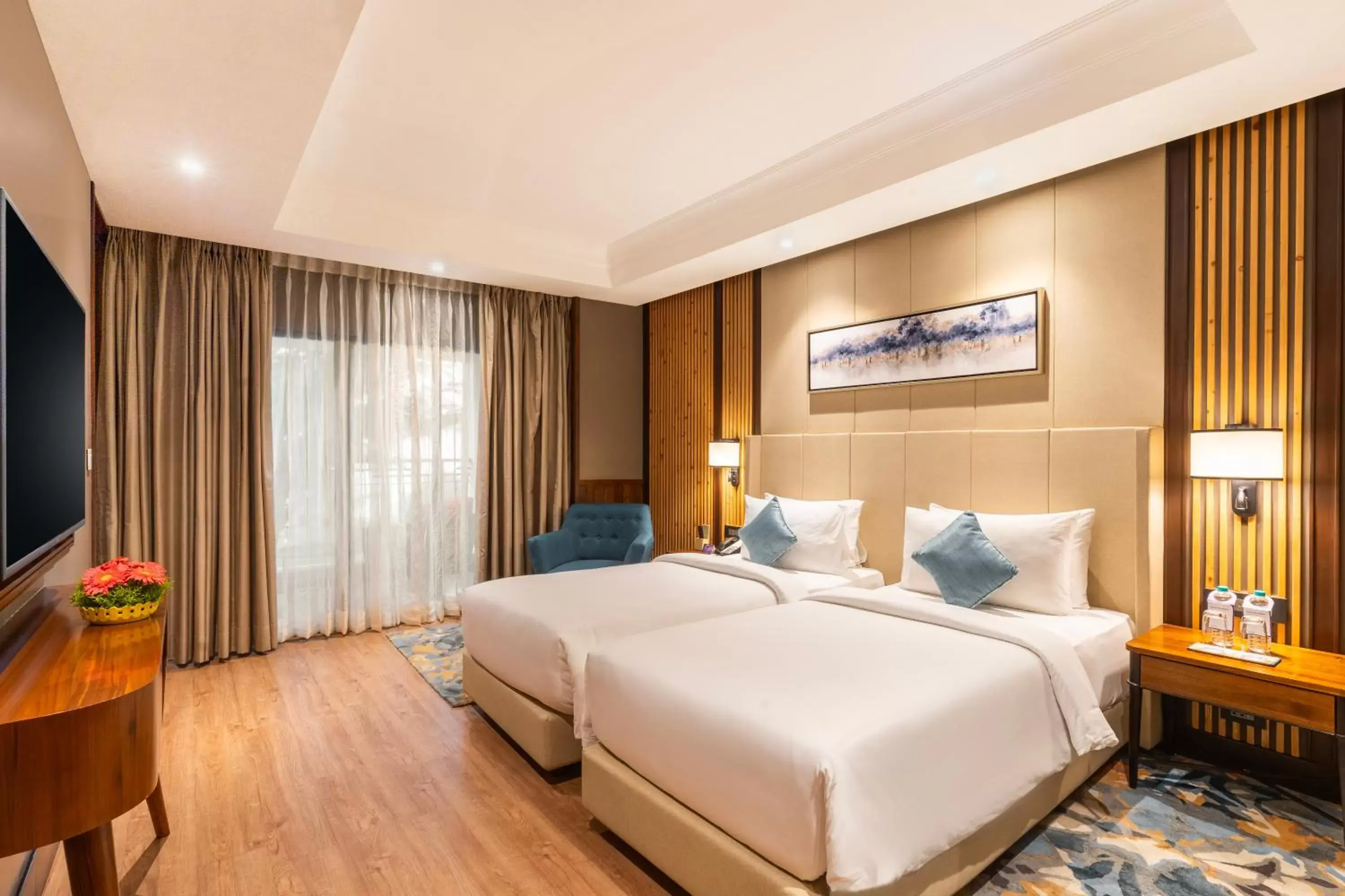 View (from property/room), Bed in Radisson Blu Resort Dharamshala View (from property/room), Bed in Radisson Blu Resort Dharamshala