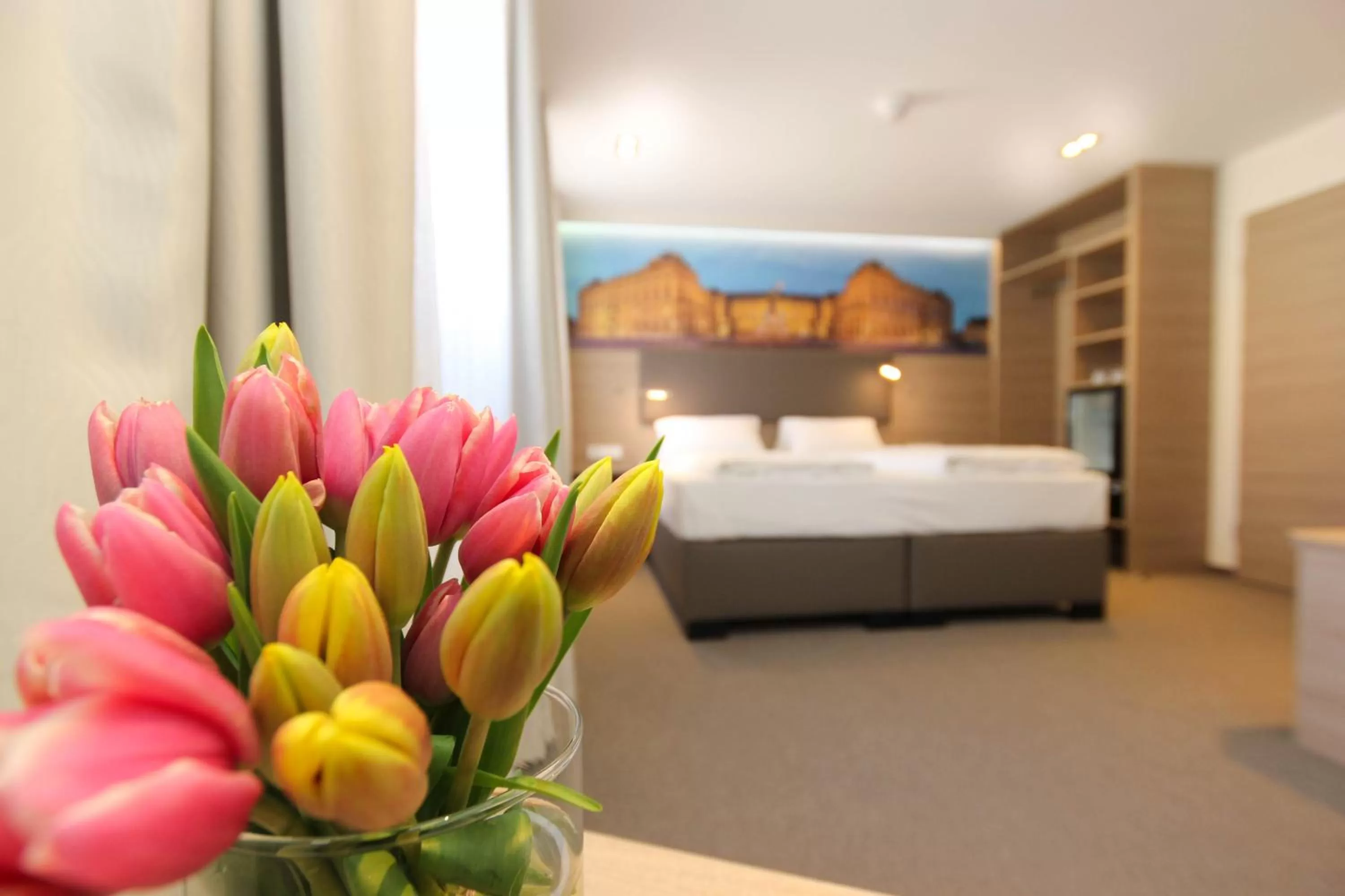 Bed in City Hotel Würzburg