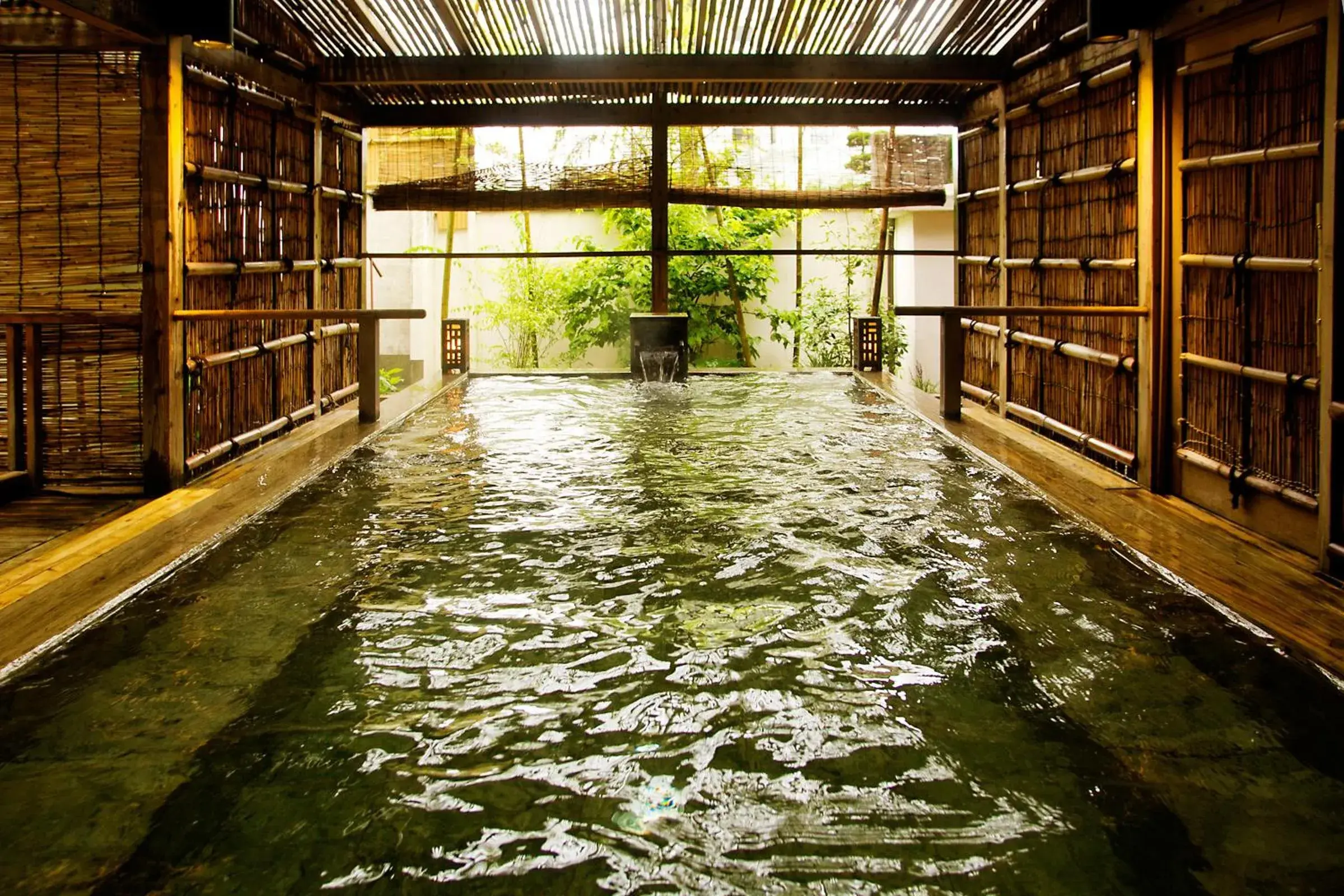 Hot Spring Bath in Ryokan Nishi-no-Miyabi Tokiwa