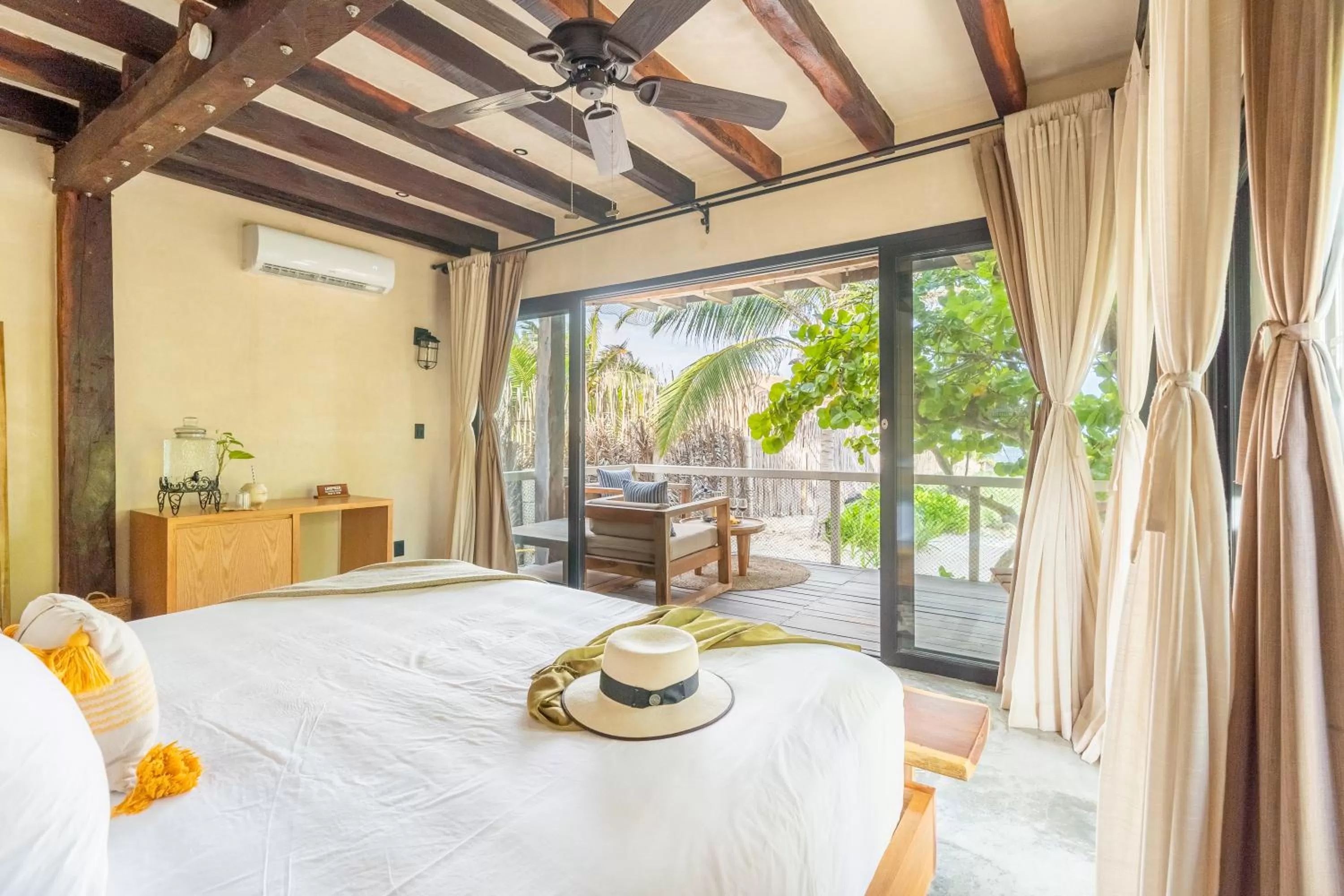 View (from property/room), Bed in Villa Pescadores Tulum-Beachfront hotel by Ahau Collection