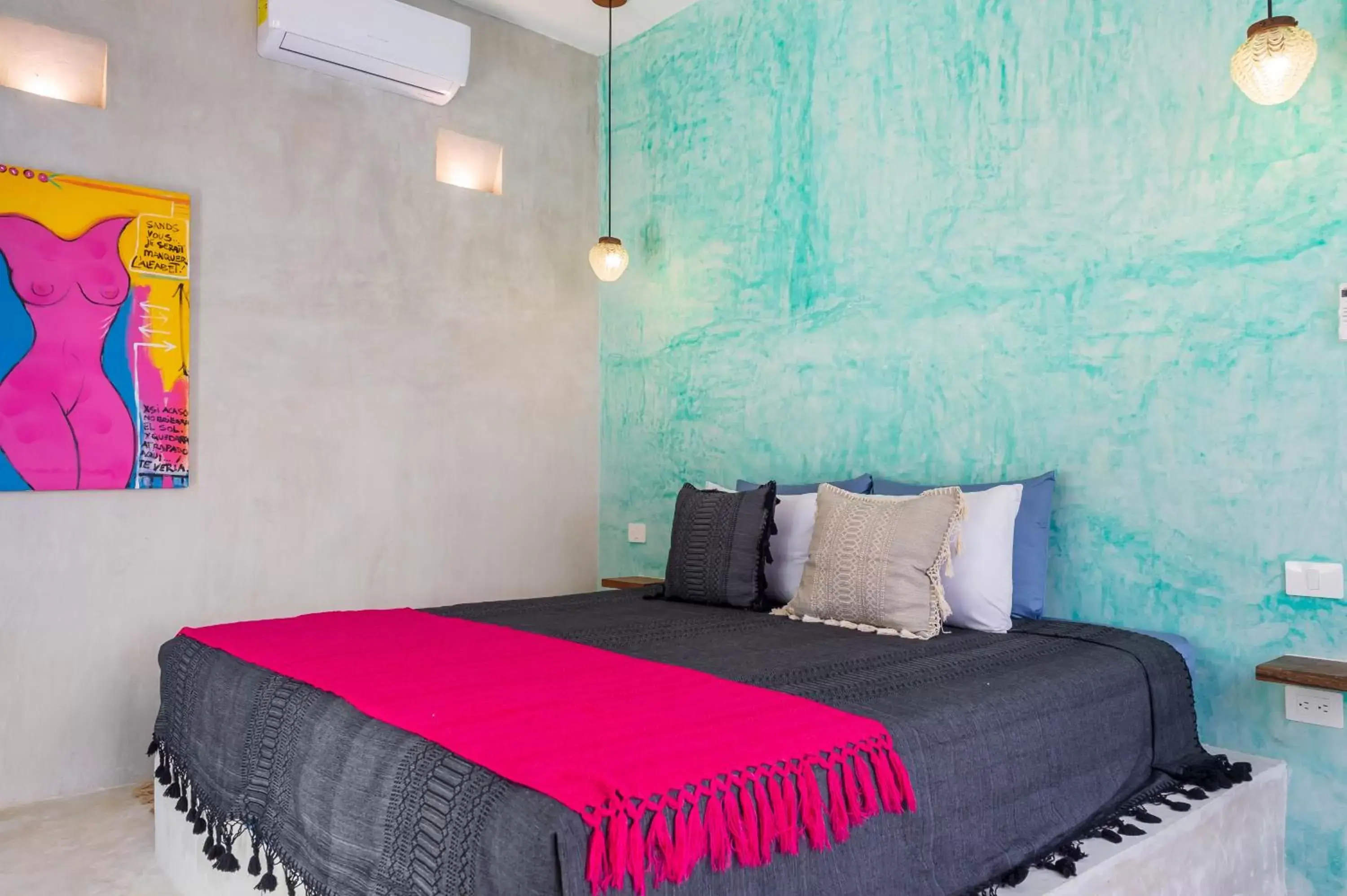 Bed in Turquoise Tulum Hotel