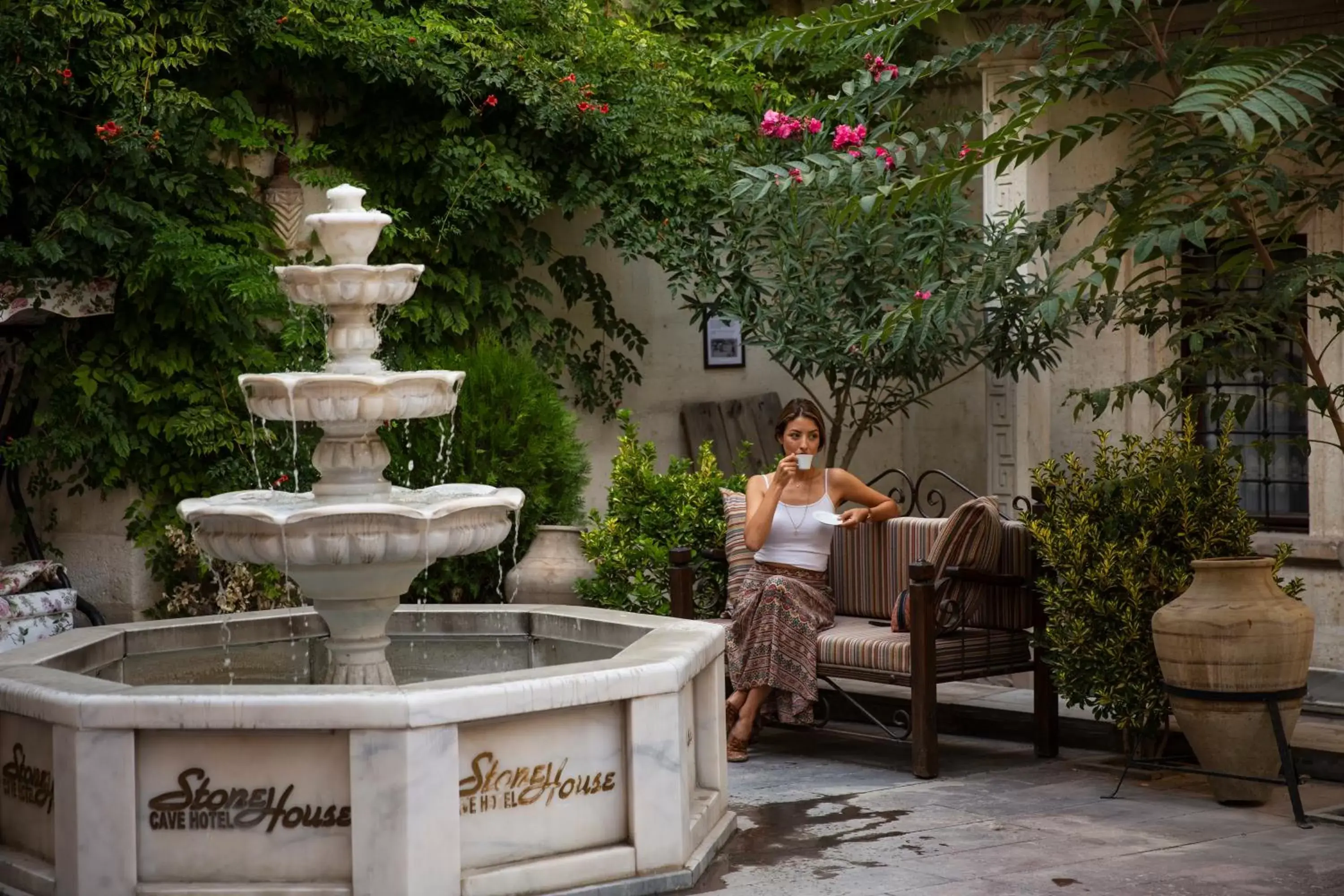 Patio in Stone House Cave Hotel