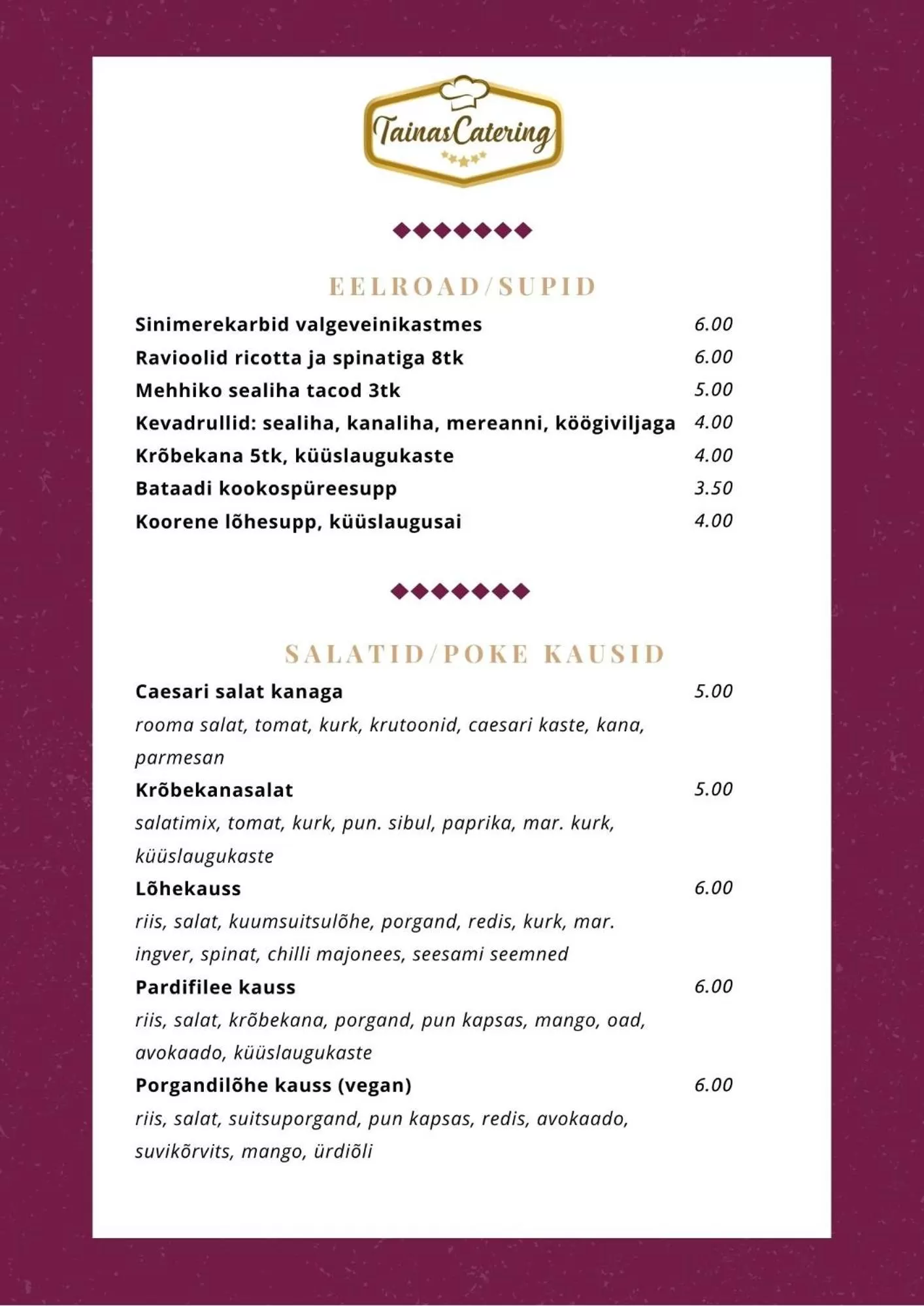 Restaurant/places to eat in Hostel Uskumatu