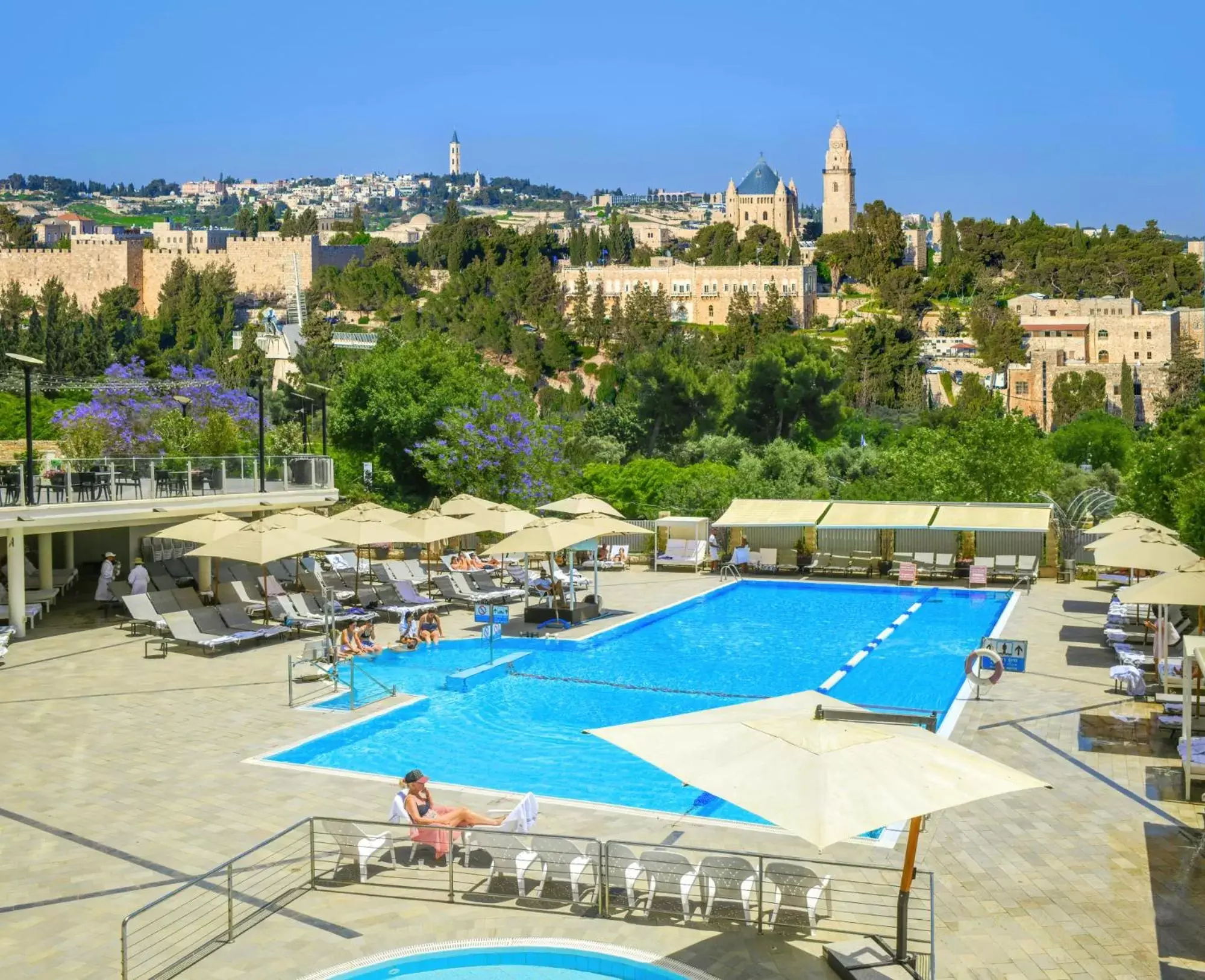 Swimming pool, Pool View in The Inbal Jerusalem
