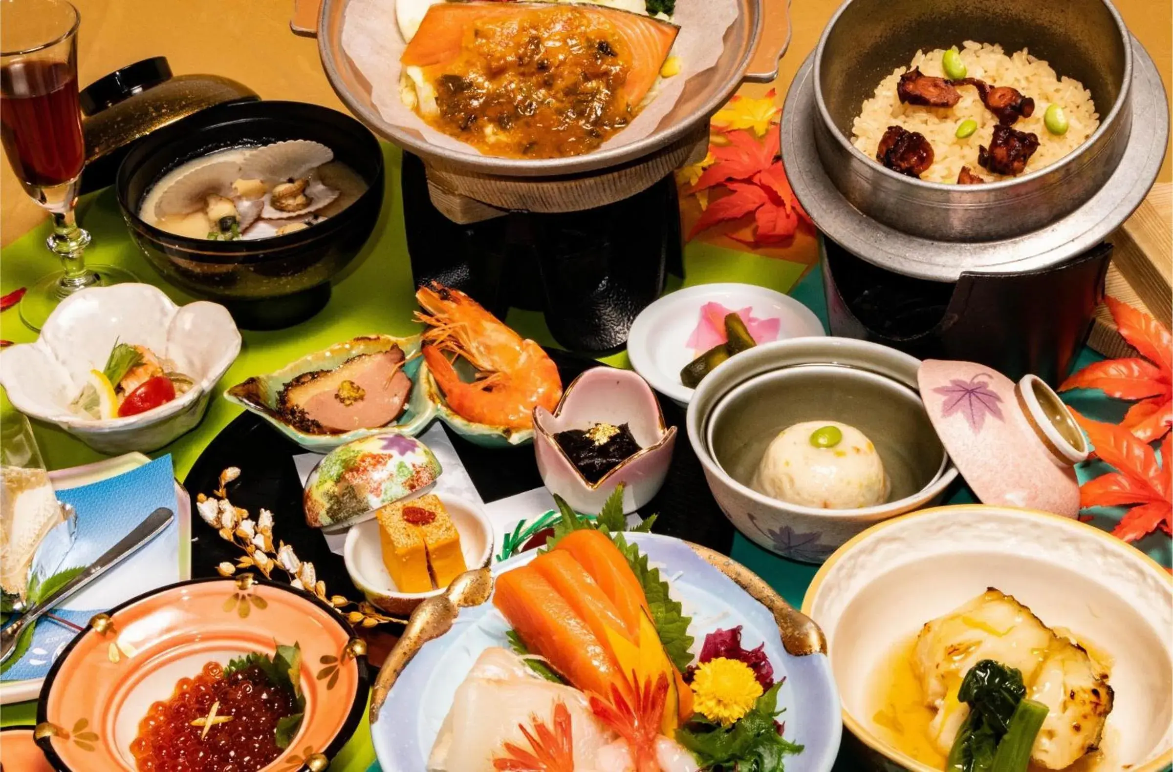 Dinner, Food in Kitaguni Grand Hotel