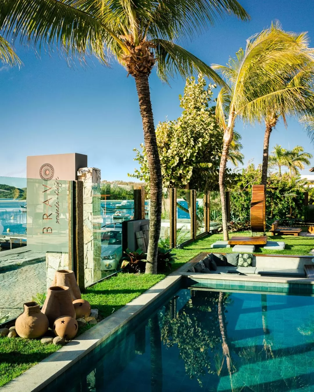 Pool view in Bravo Pousada Design