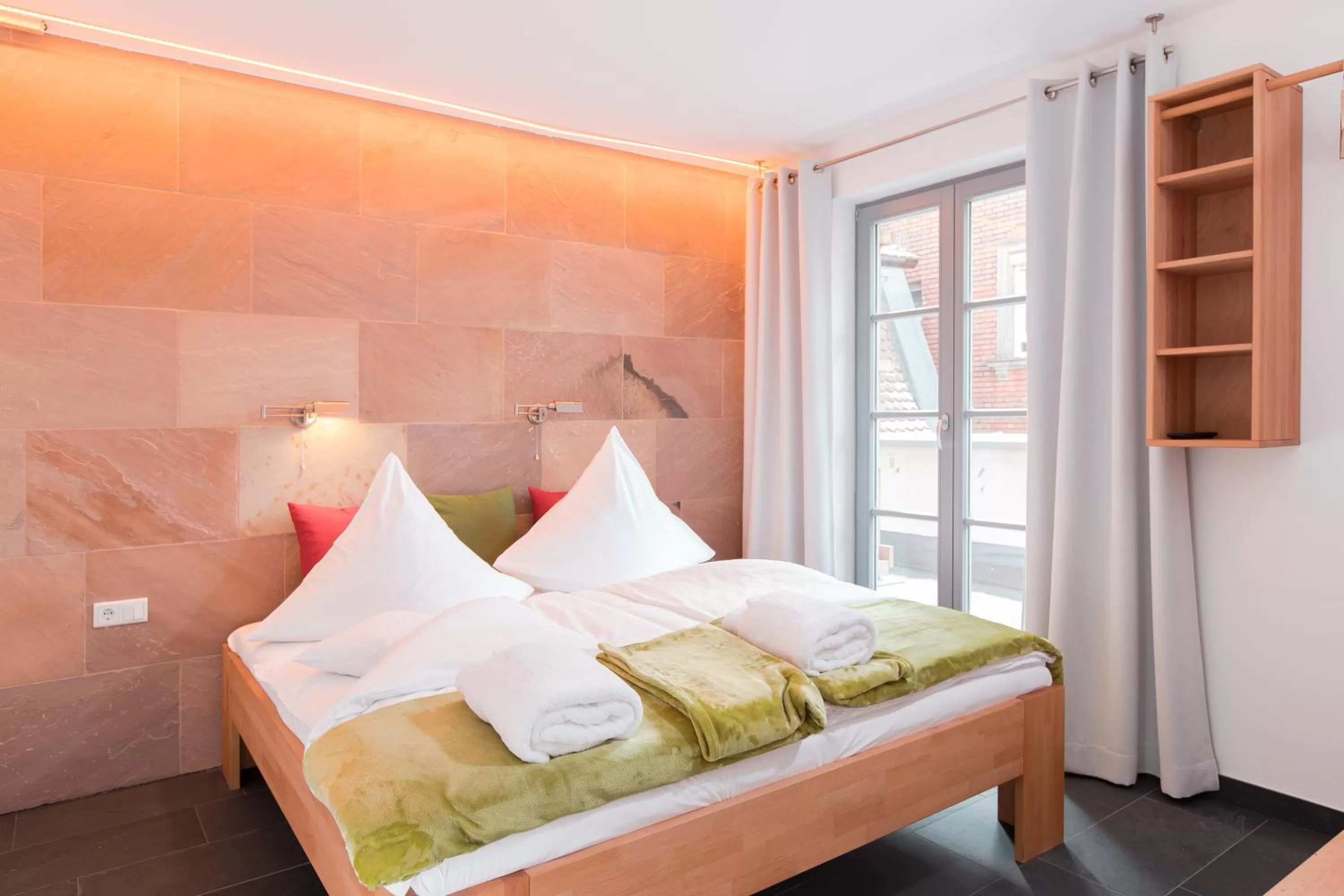 Bed in Biohotel Kunstquartier