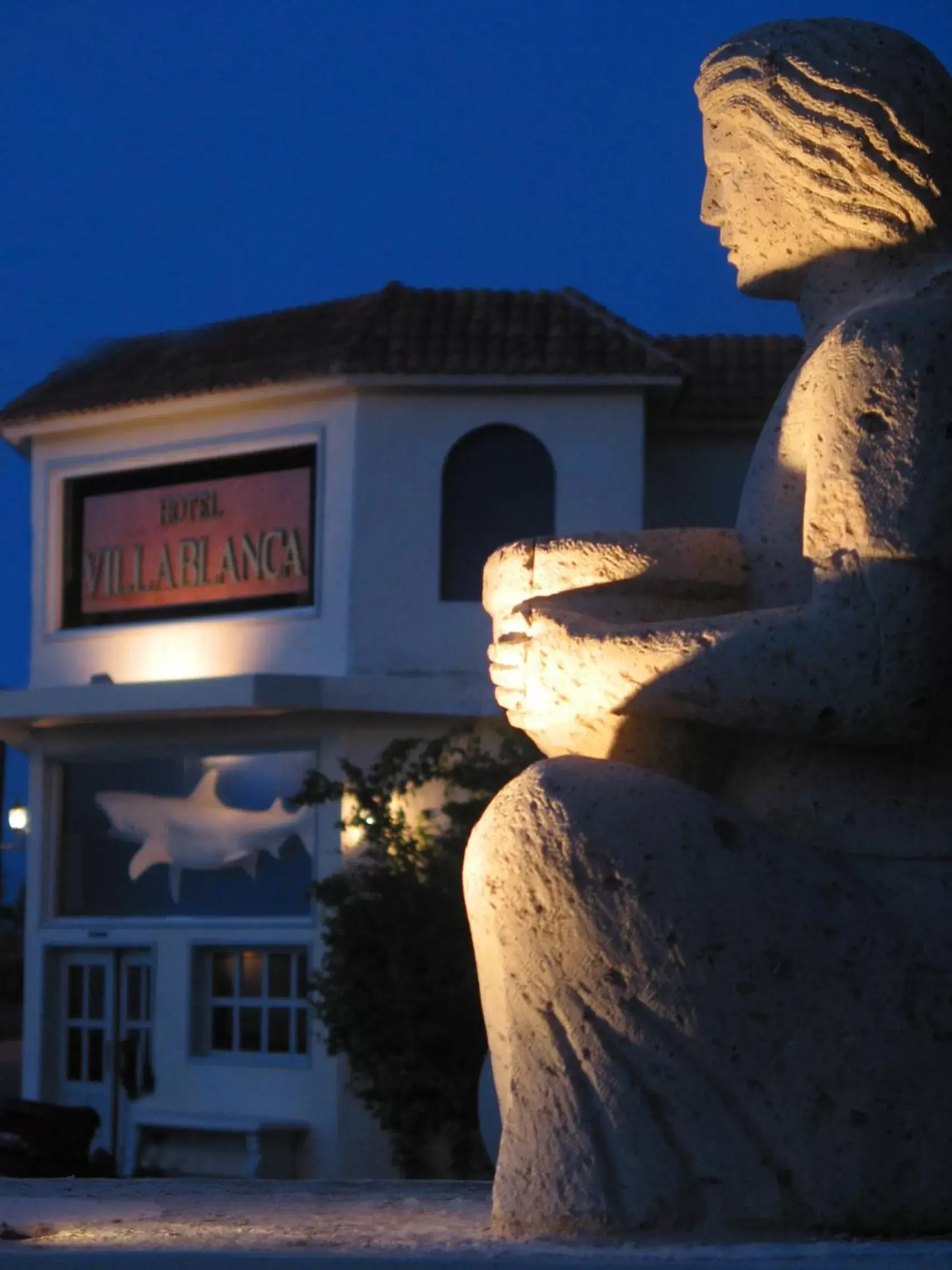 Night, Property Building in Villablanca Garden Beach Hotel