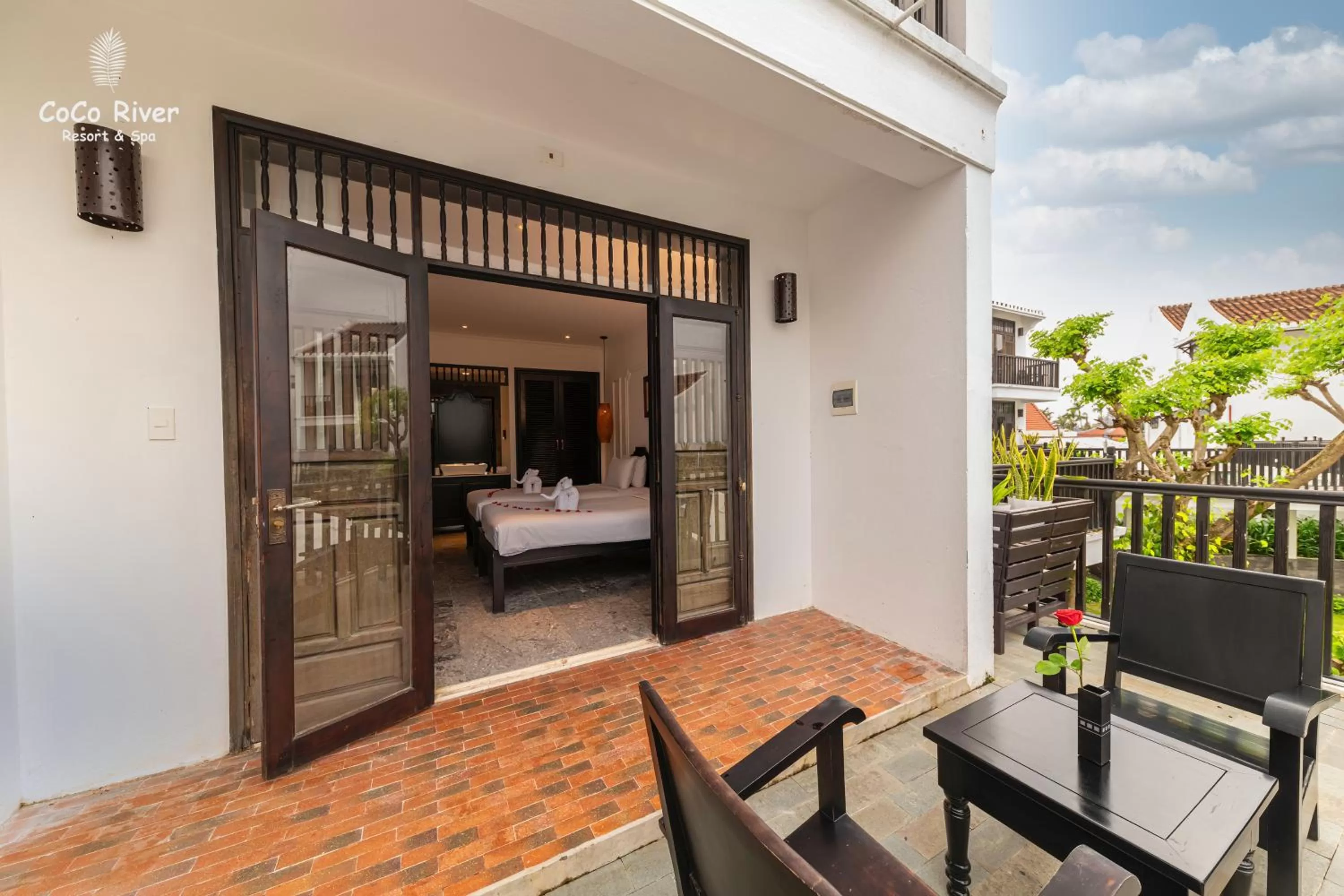 View (from property/room), Bed in Hoi An Coco River Resort & Spa