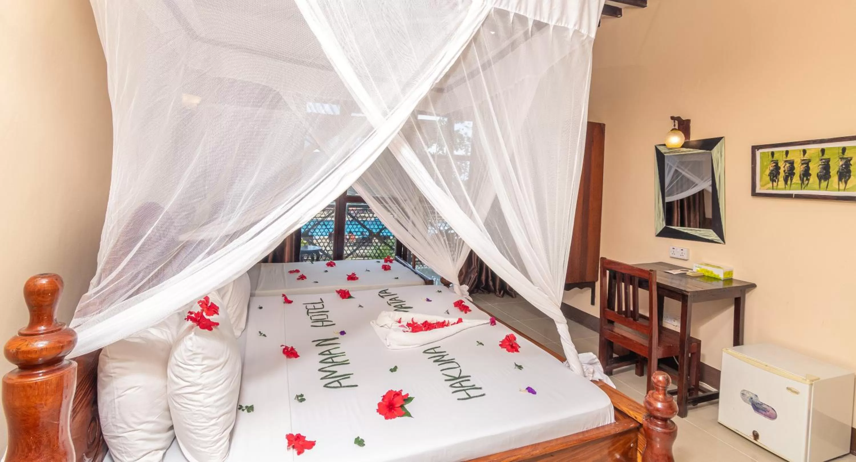 Bedroom, Bed in Amaan Beach Bungalows