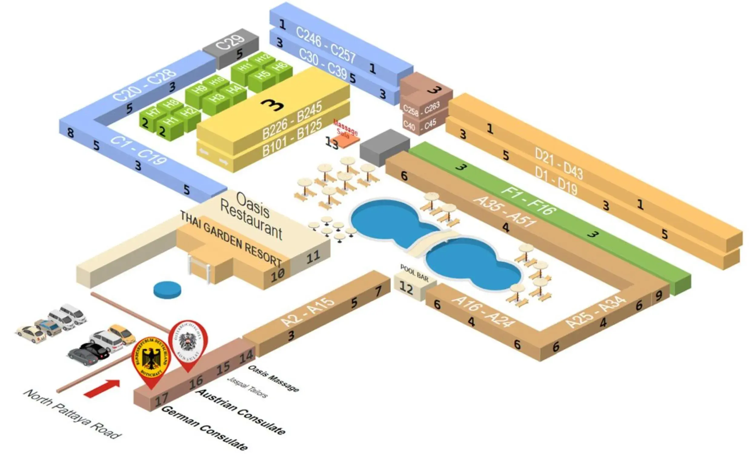 Floor Plan in Thai Garden Resort