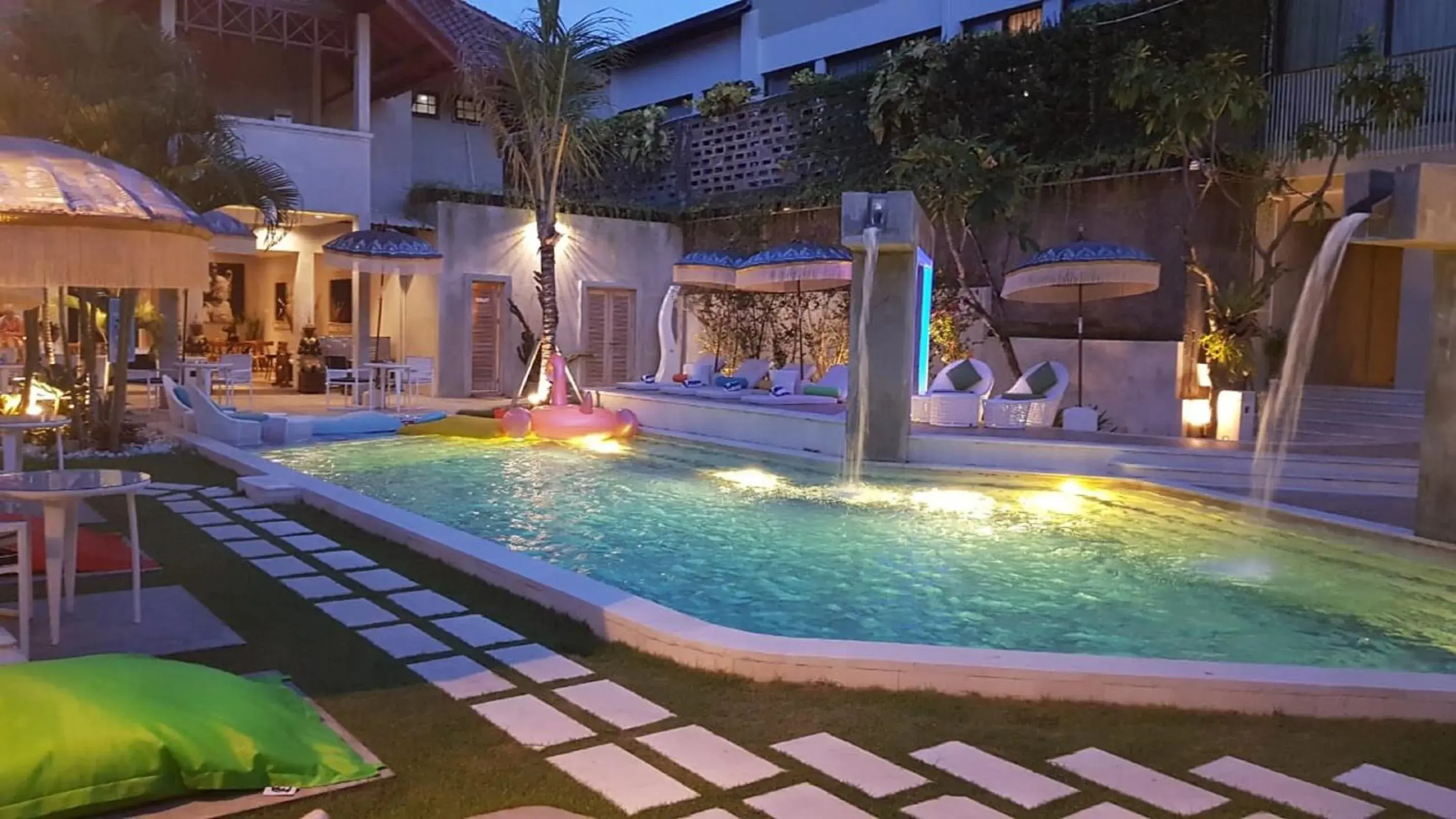 Children play ground, Swimming Pool in 18 Suite Villa Loft at Kuta